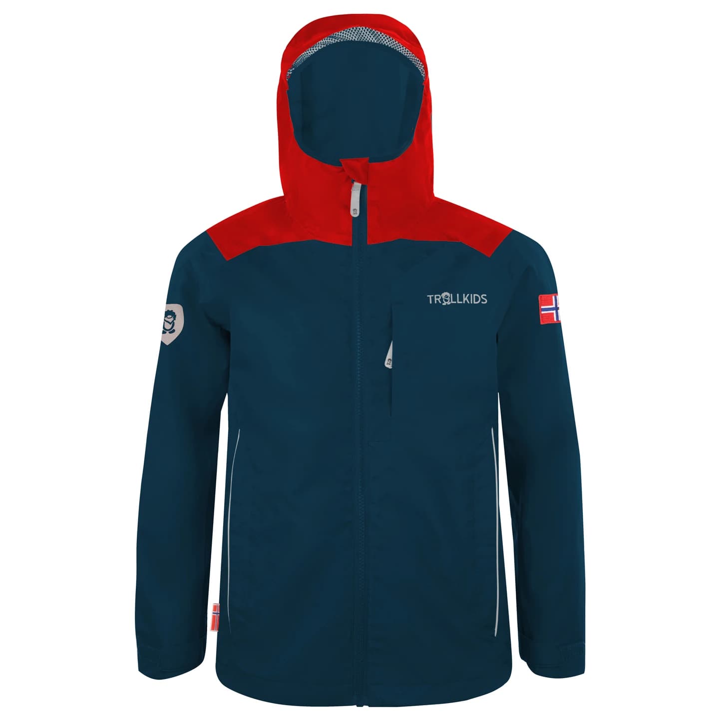 Детско водоустойчиво яке Trollkids Kids Bergen Jacket Waterproof jacket - Bright Red / Mystic Blue