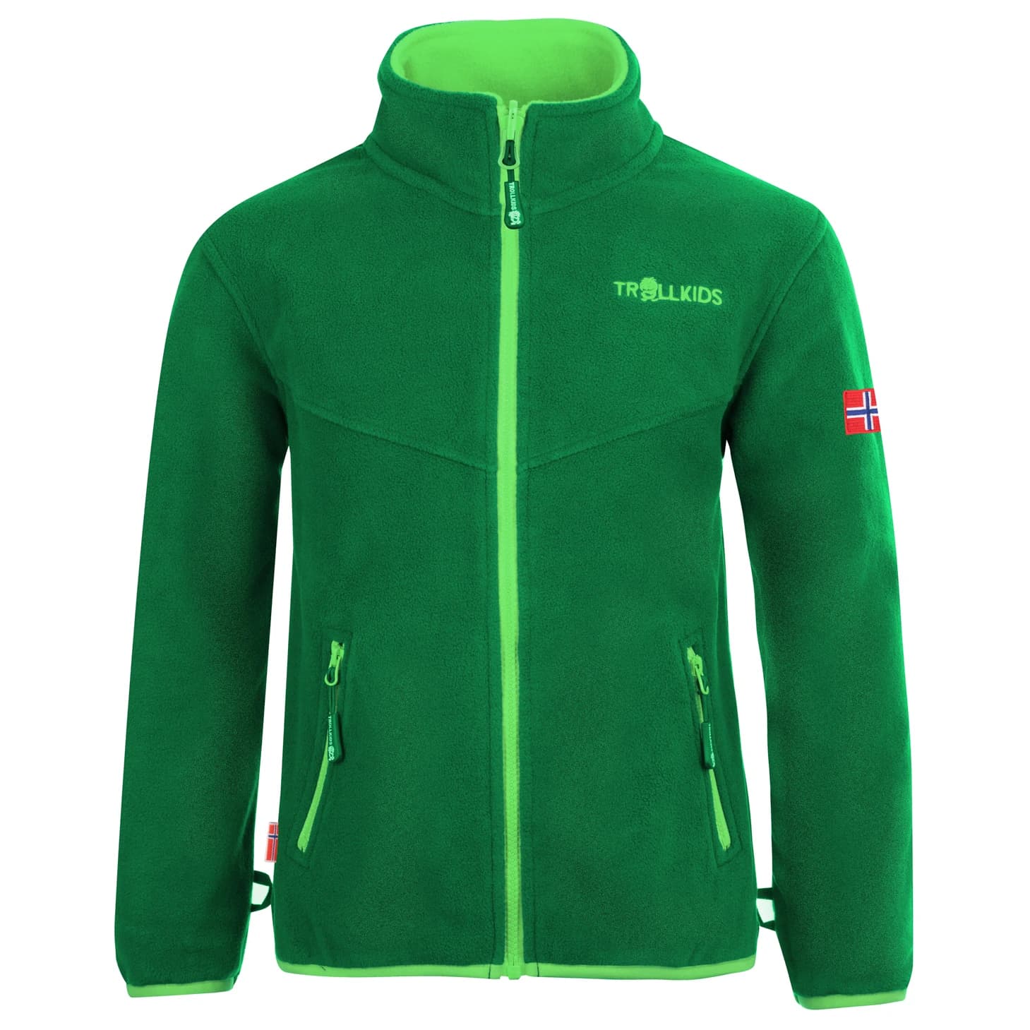 Детско поларено яке Trollkids Kids Oppdal Jacket XT Fleece jacket - Dark Green / Bright Green