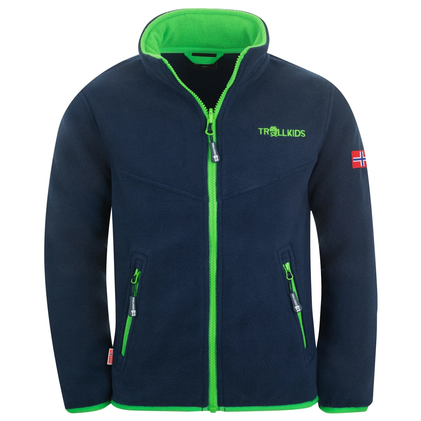 Детско поларено яке Trollkids Kids Oppdal Jacket XT Fleece jacket - Navy / Bright Green