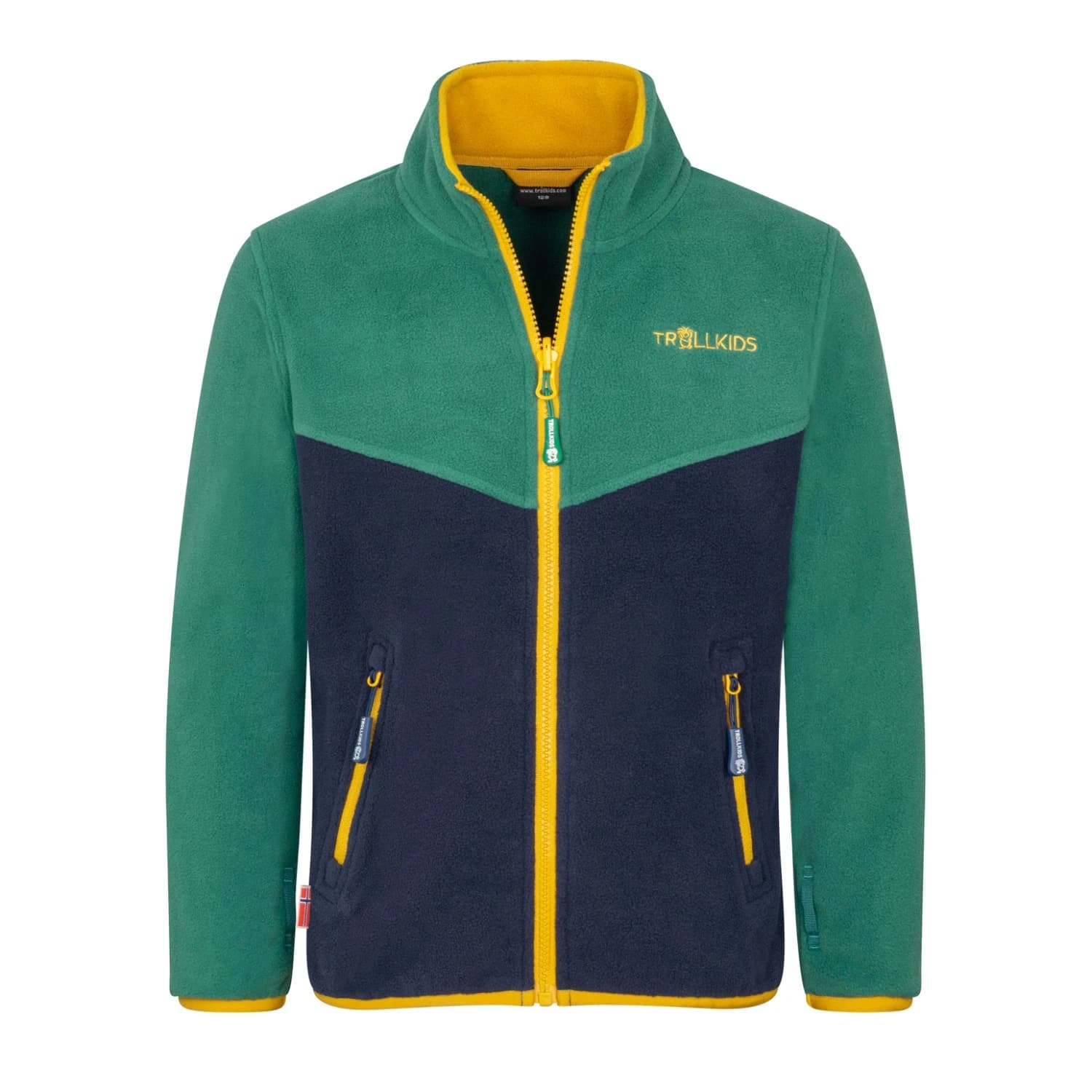 Детско поларено яке Trollkids Kids Oppdal Jacket XT Fleece jacket - Jungle Green / Navy