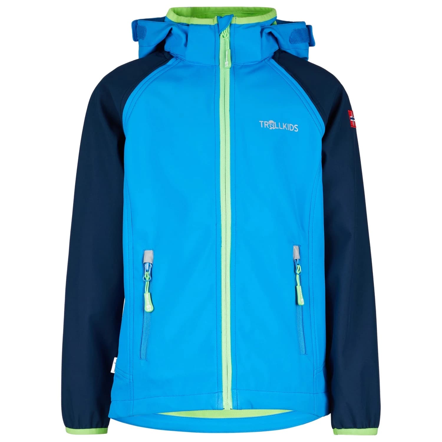 Детско софтшел яке Trollkids Kids Rondane Zip Off Jacket XT Softshell jacket - Navy / Med Blue / Green