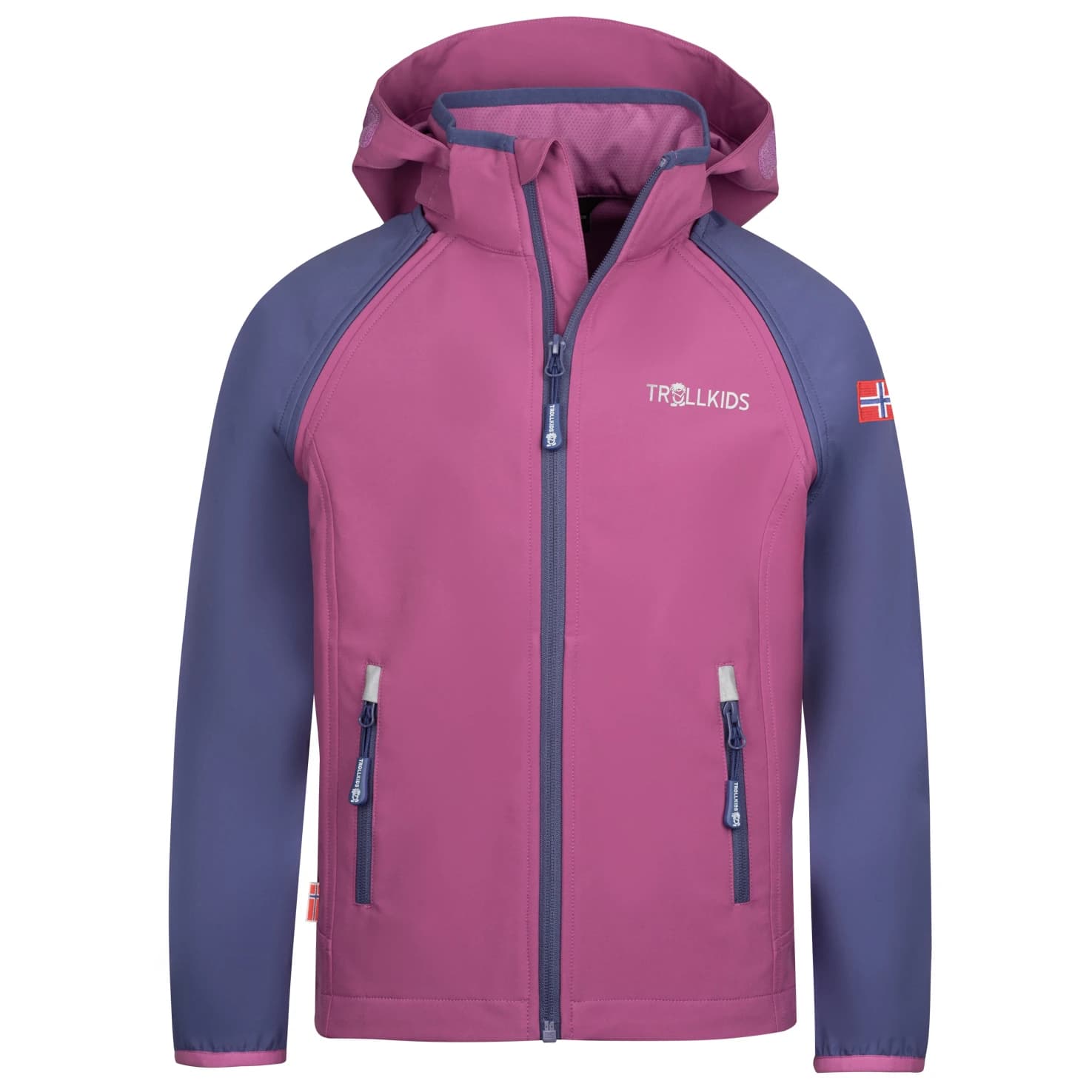 Детско софтшел яке Trollkids Kids Rondane Zip Off Jacket XT Softshell jacket - Mallow Pink / Violet Blue