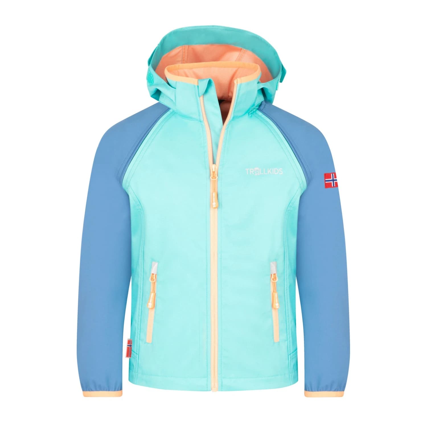 Детско софтшел яке Trollkids Kids Rondane Zip Off Jacket XT Softshell jacket - Aquamarine / Cornflower