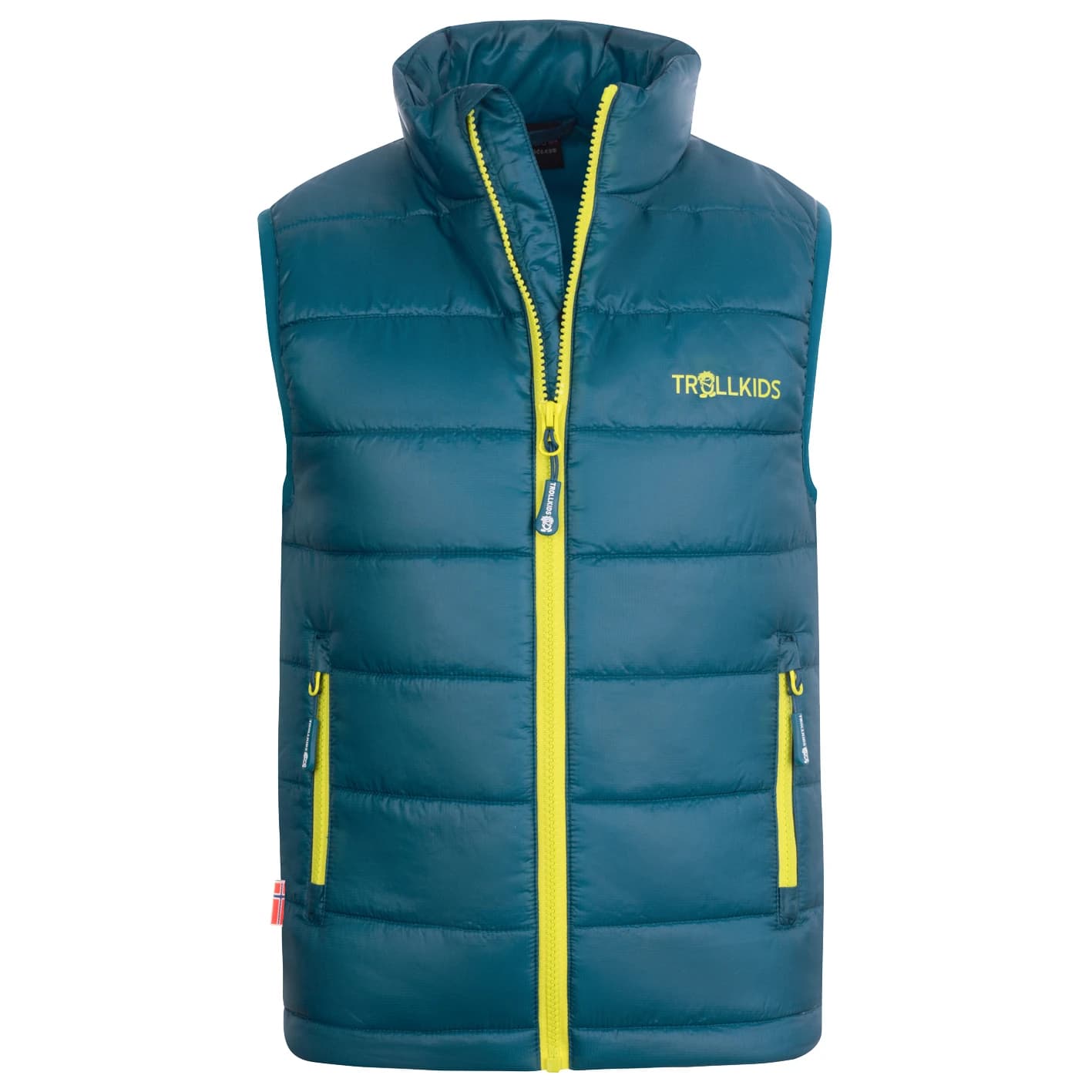Детски синтетичен елек Trollkids Kids Trondheim Vest Synthetic vest - Petrol / Lime