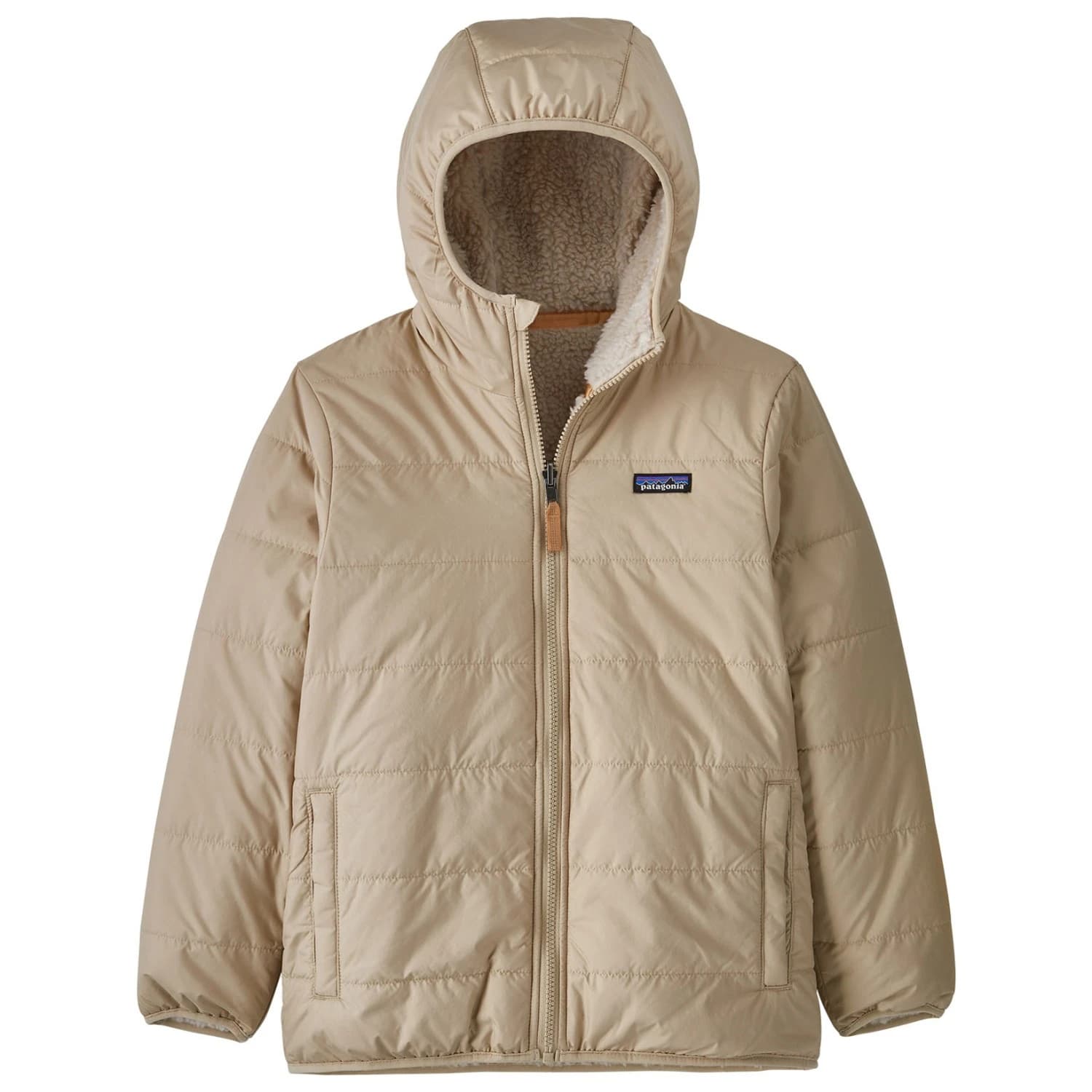 Зимно яке Patagonia Boy's Reversible Ready Freddy Hoody Winter jacket - Oar Tan