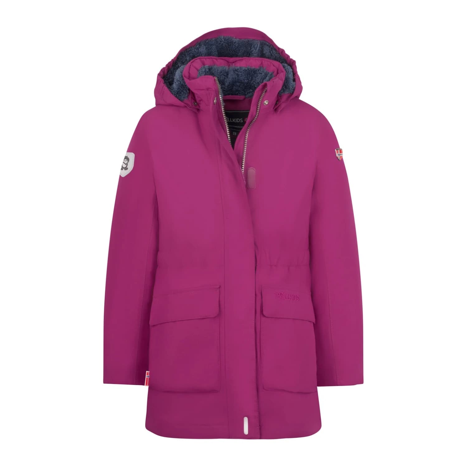 Детско пухено яке Trollkids Girl's Alesund Coat Coat - Plum / Navy