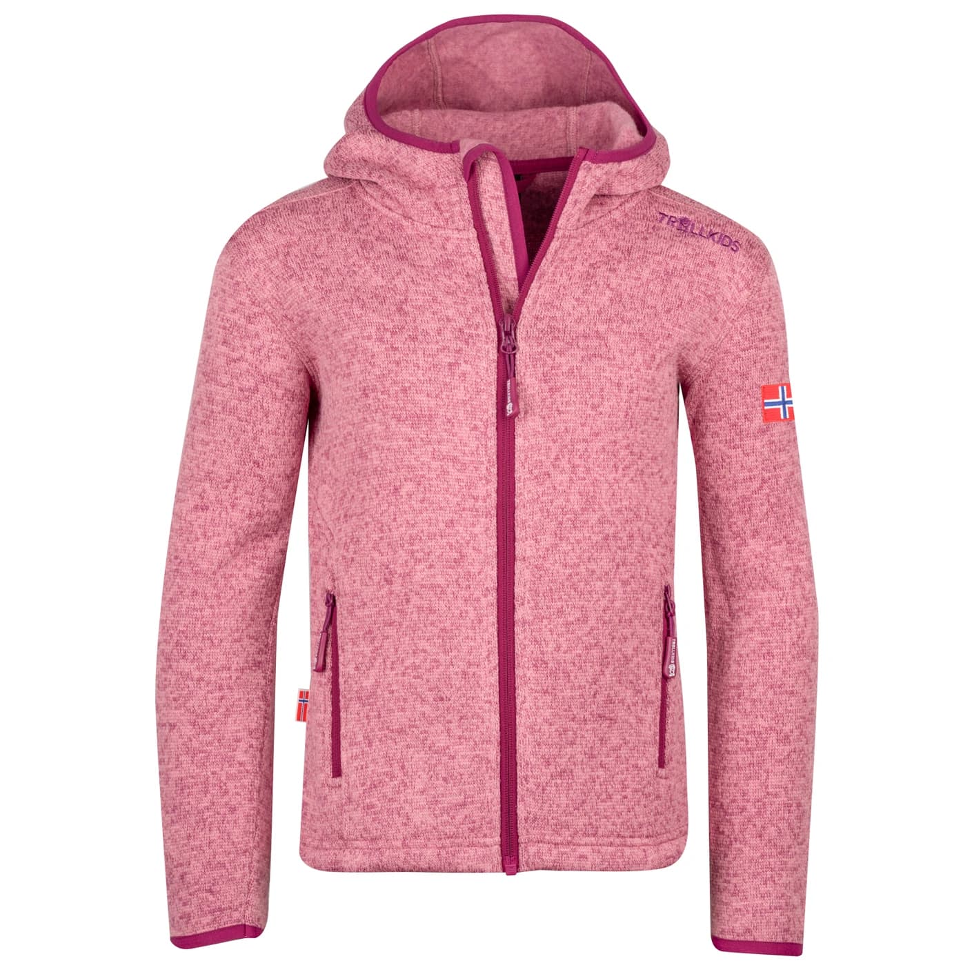Детско поларено яке Trollkids Girl's Jondalen Jacket XT Fleece jacket - Mauve / Plum
