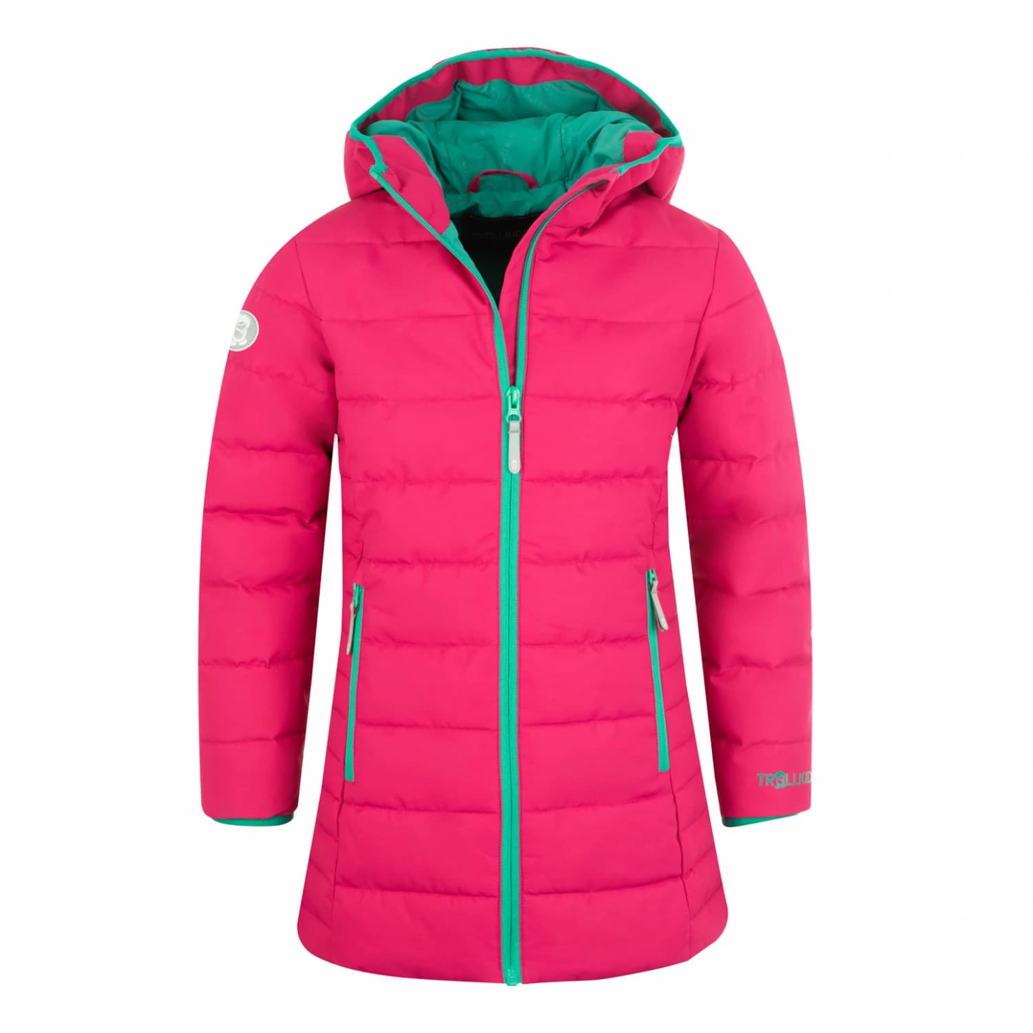 Детско палто Trollkids Girl's Stavanger Coat - Pink / Peacock Green