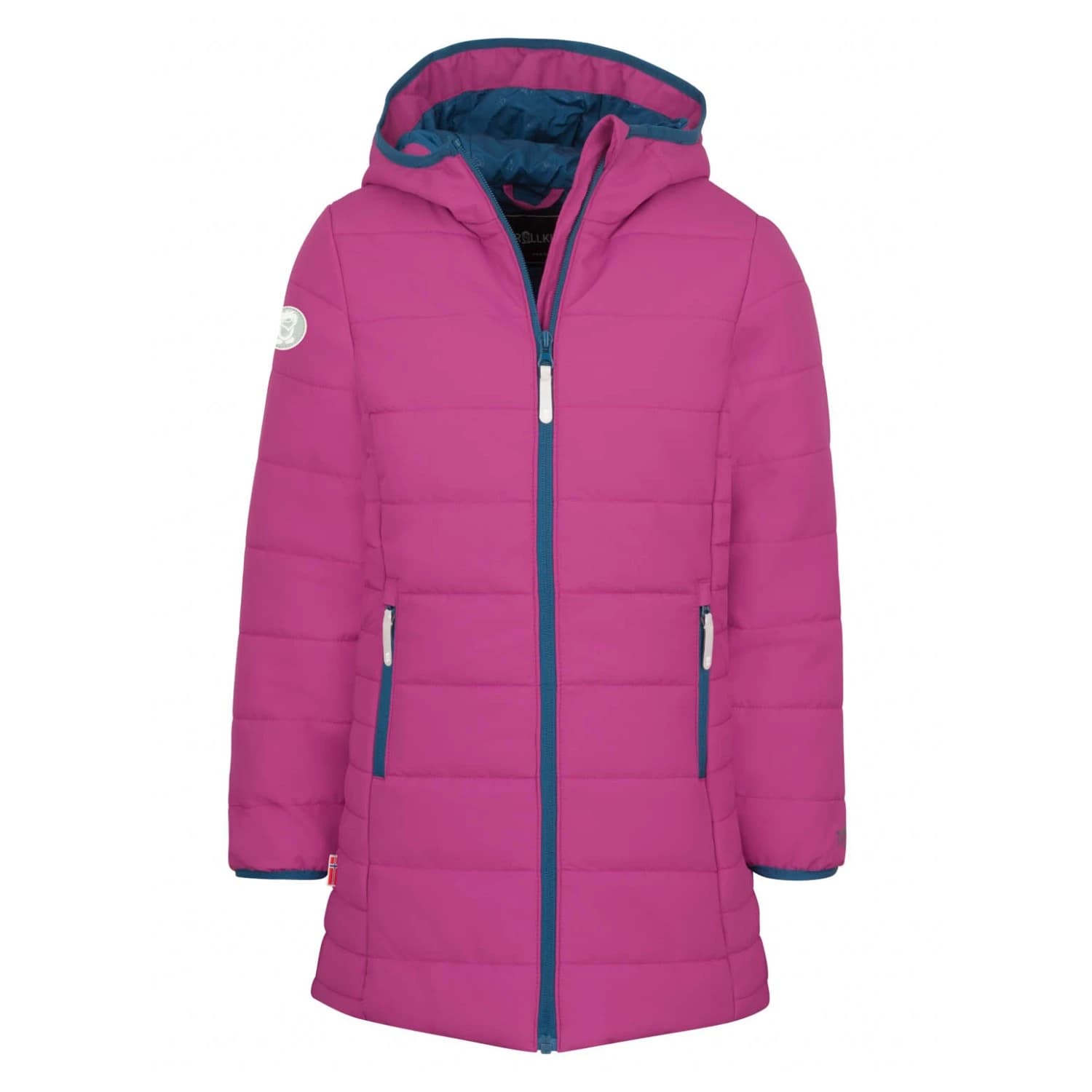 Детско палто Trollkids Girl's Stavanger Coat - Bright Berry / Madeira Blue