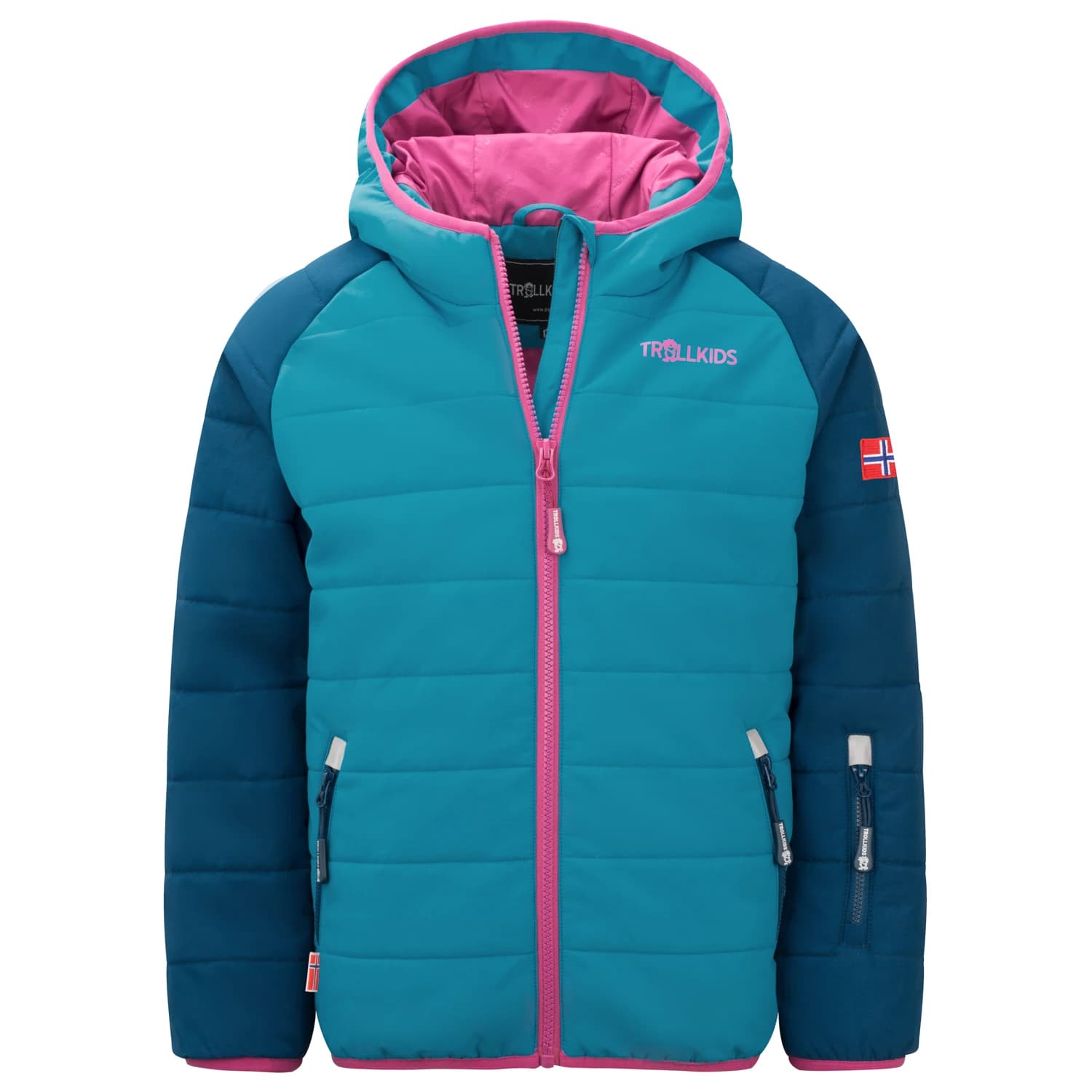 Детско зимно яке Trollkids Kid's Hafjell Snow Jacket Pro Ski jacket - Dark Turquoise / Madeira Blue / Bright Berry