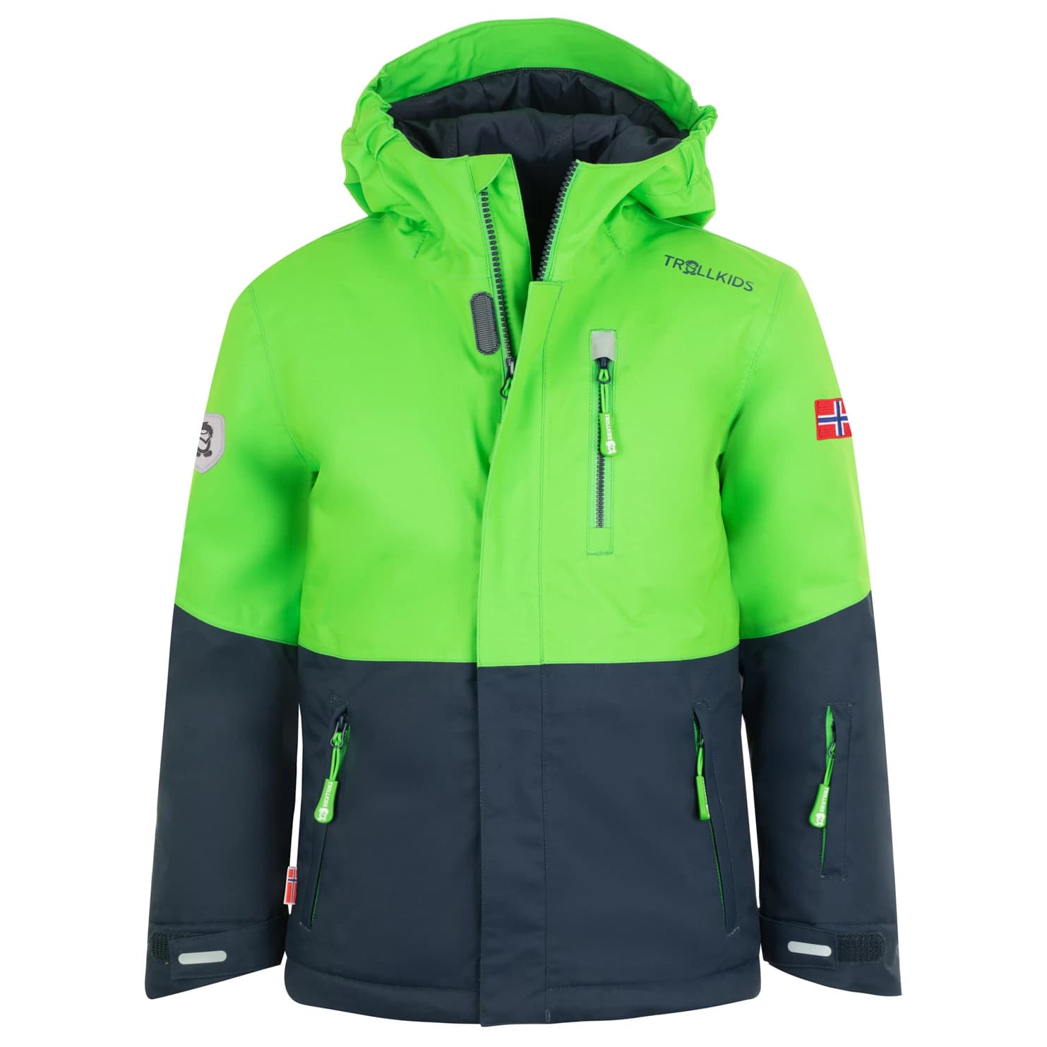 Детско ски яке Trollkids Kid's Hallingdal Jacket Winter jacket - Bright Green / Navy