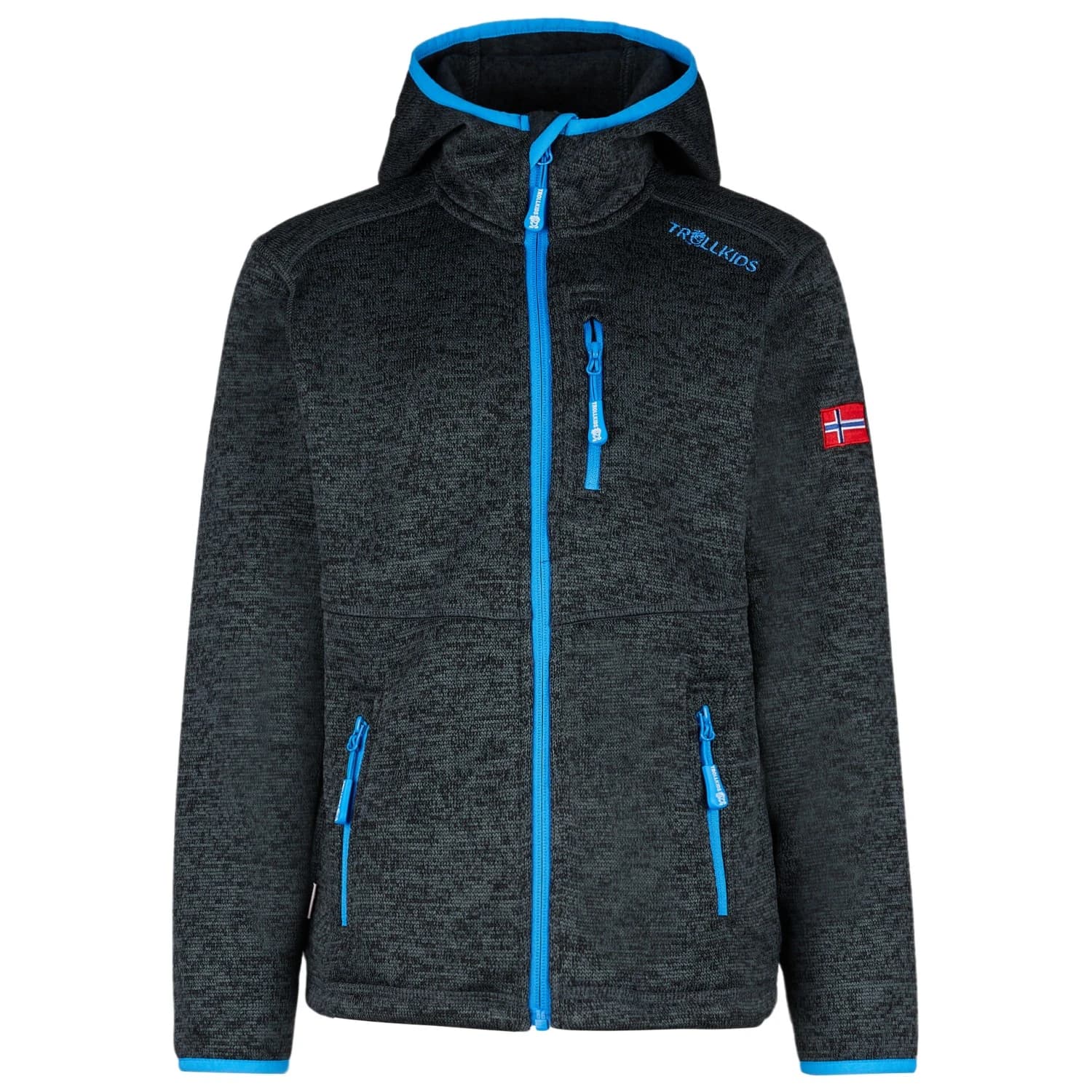 Детско поларено яке Trollkids Kid's Jondalen Jacket XT Fleece jacket - Anthracite / Medium Blue