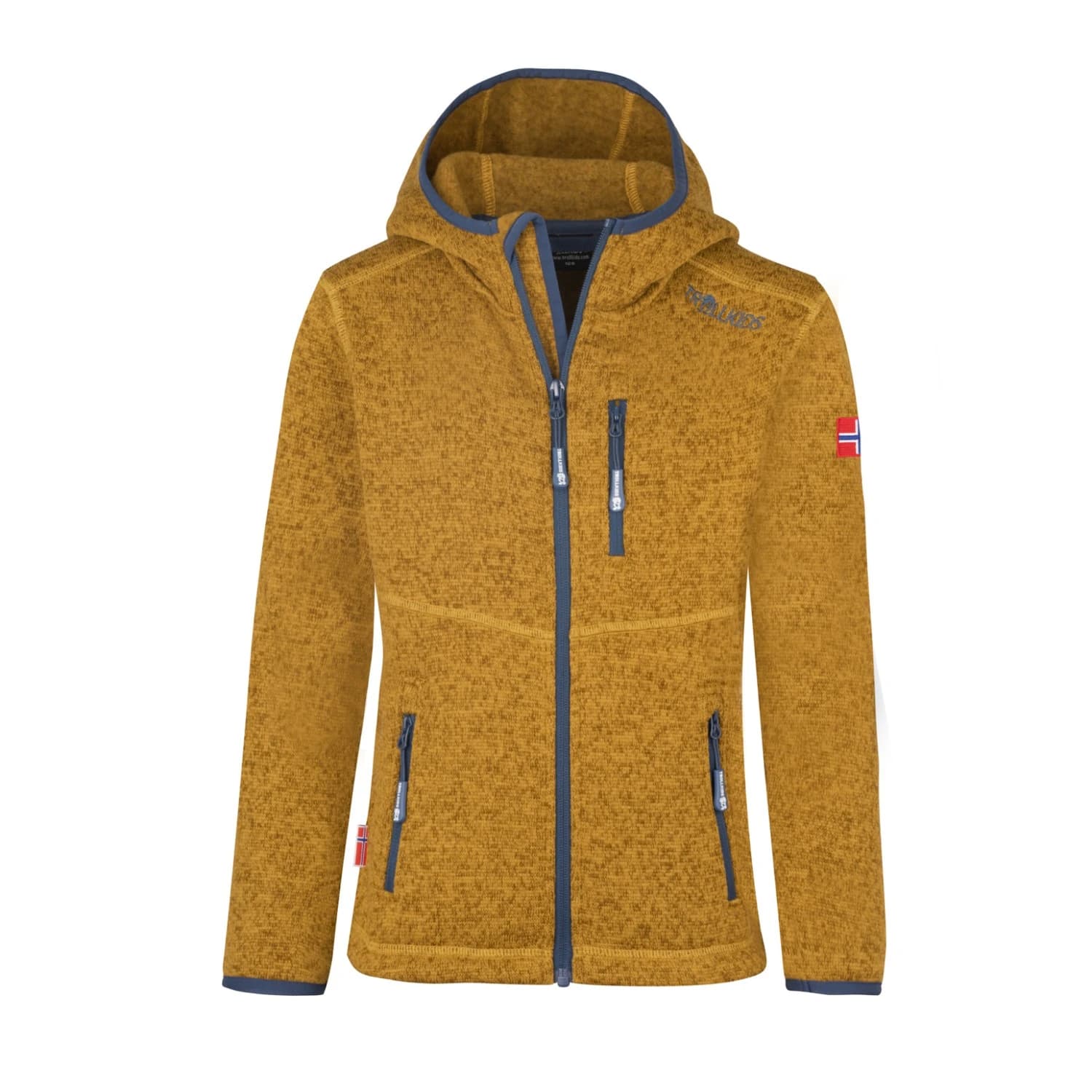 Детско поларено яке Trollkids Kid's Jondalen Jacket XT Fleece jacket - Bronze / Mystic Blue