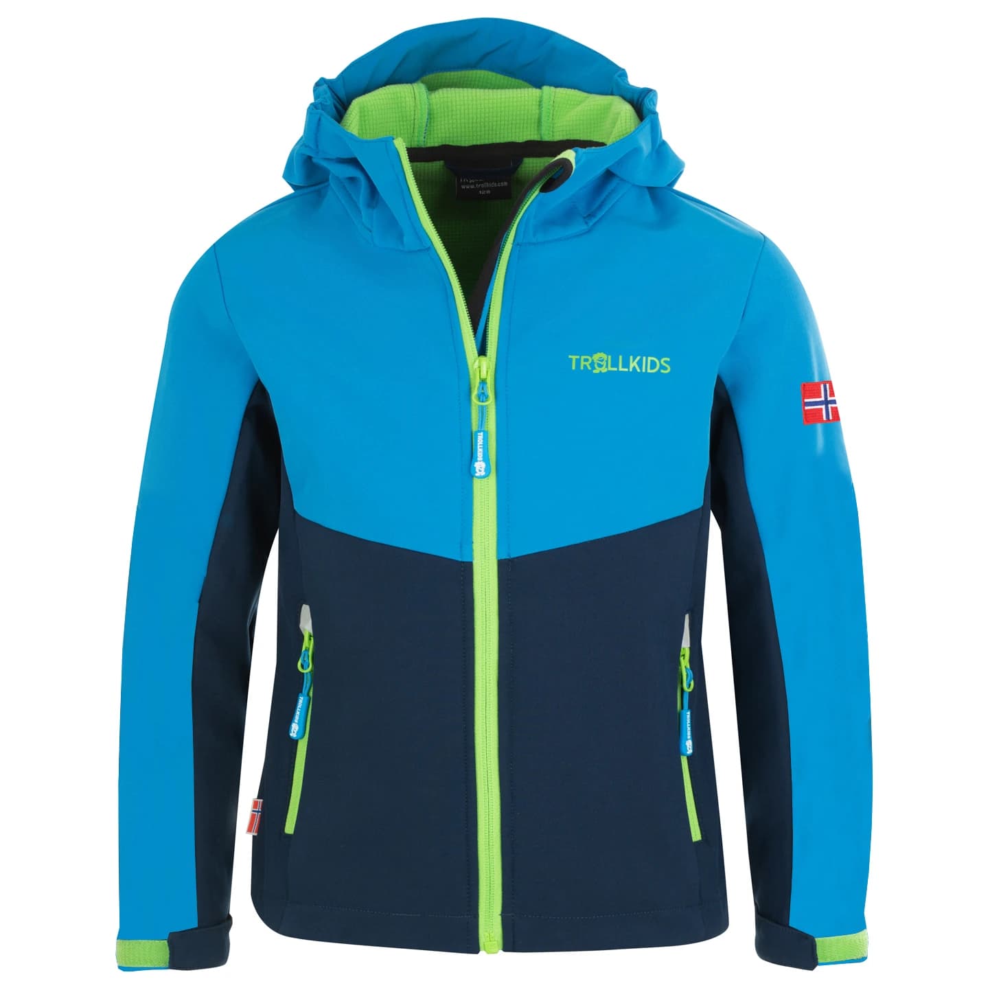 Детско софтшел яке Trollkids Kid's Kristiansand Jacket Softshell jacket - Navy / Medium Blue / Green