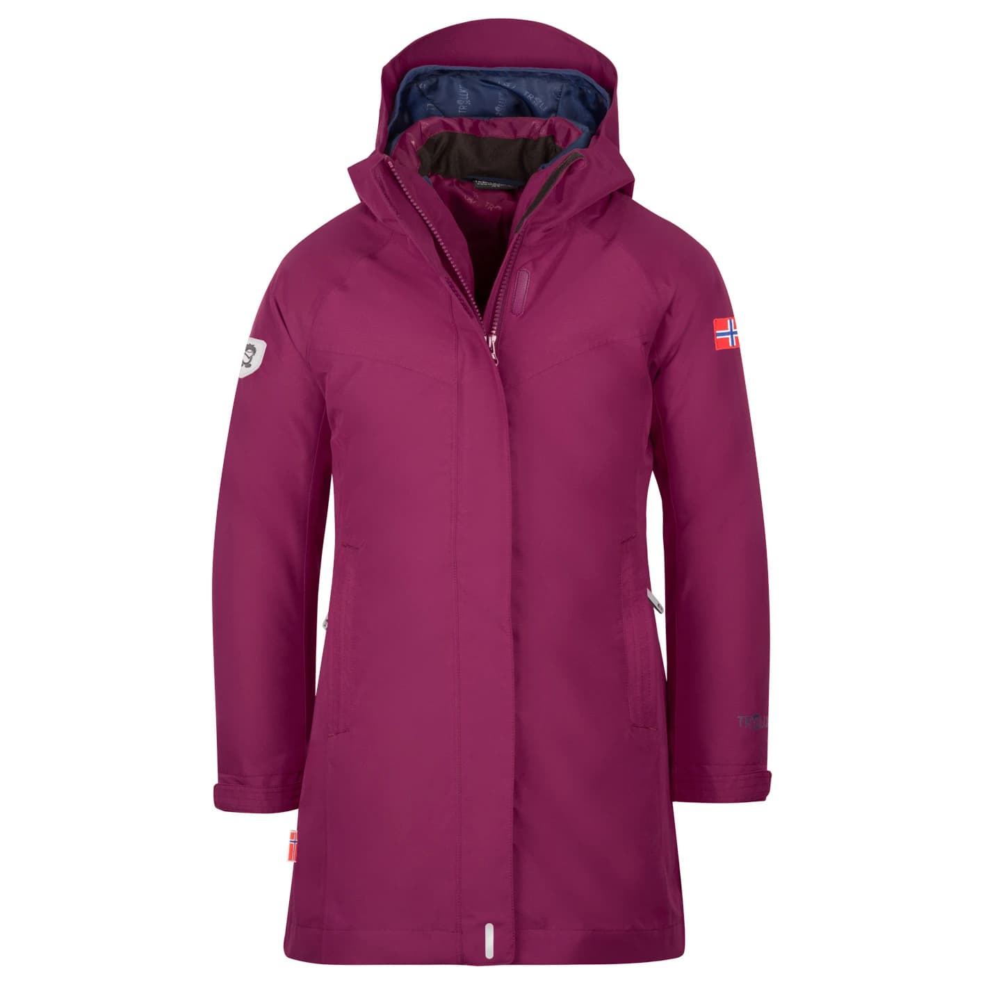 Детско палто Trollkids Girl's Senja 3in1 Coat - Plum / Navy