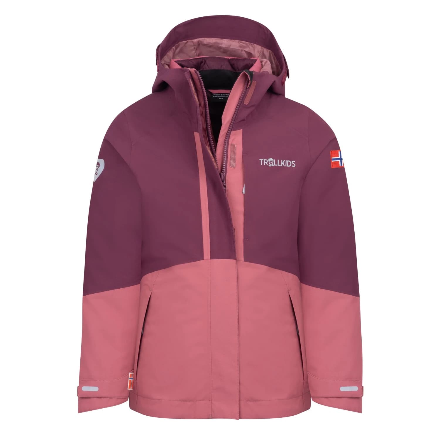 Детско 3-в-1 яке Trollkids Girl's Skanden 3in1 Jacket 3-in-1 jacket - Frozen Berry / Deep Ruby