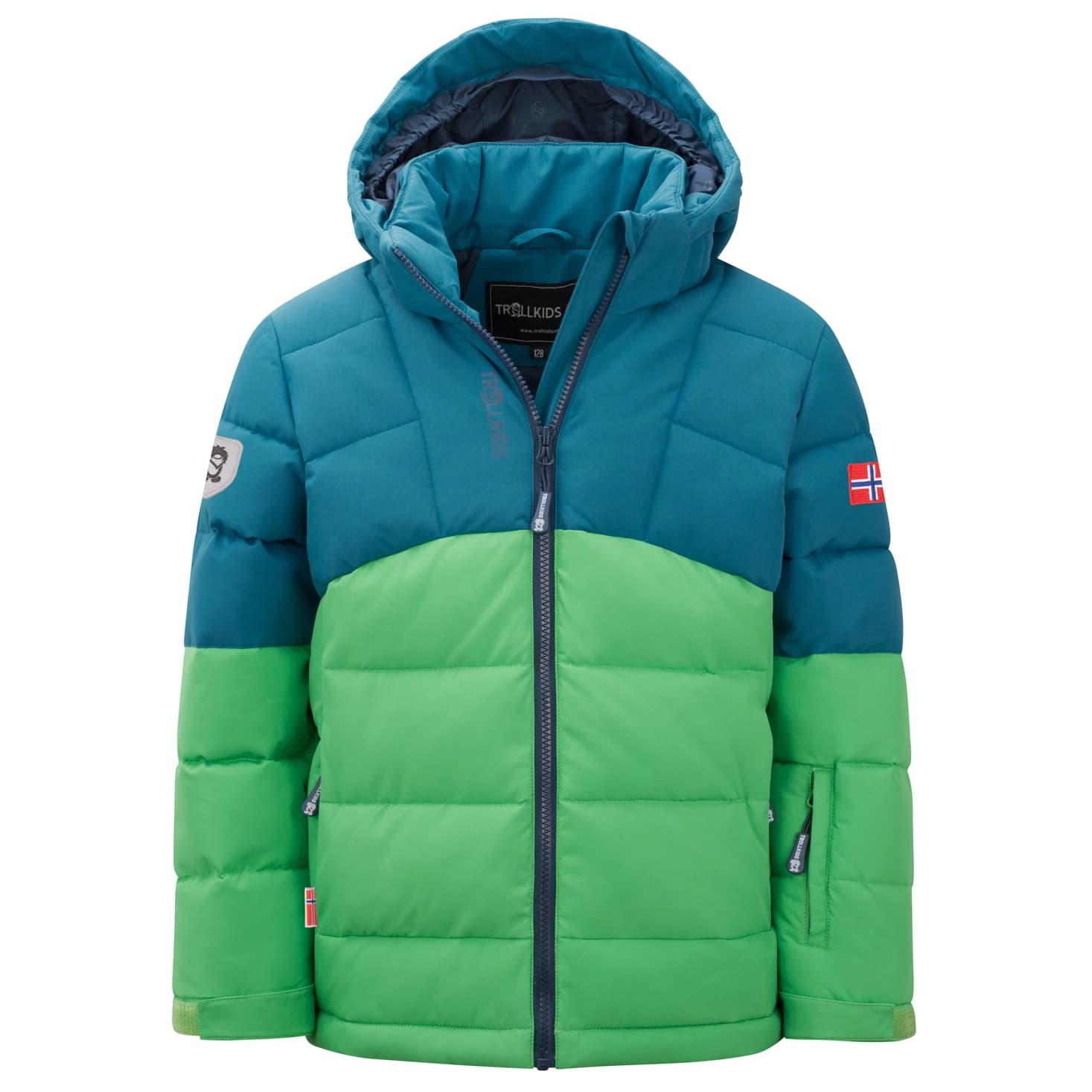 Детско зимно яке Trollkids Kid's Gryllefjord Jacket Winter jacket - Dark Marine / Fresh Green / Mystic Blue