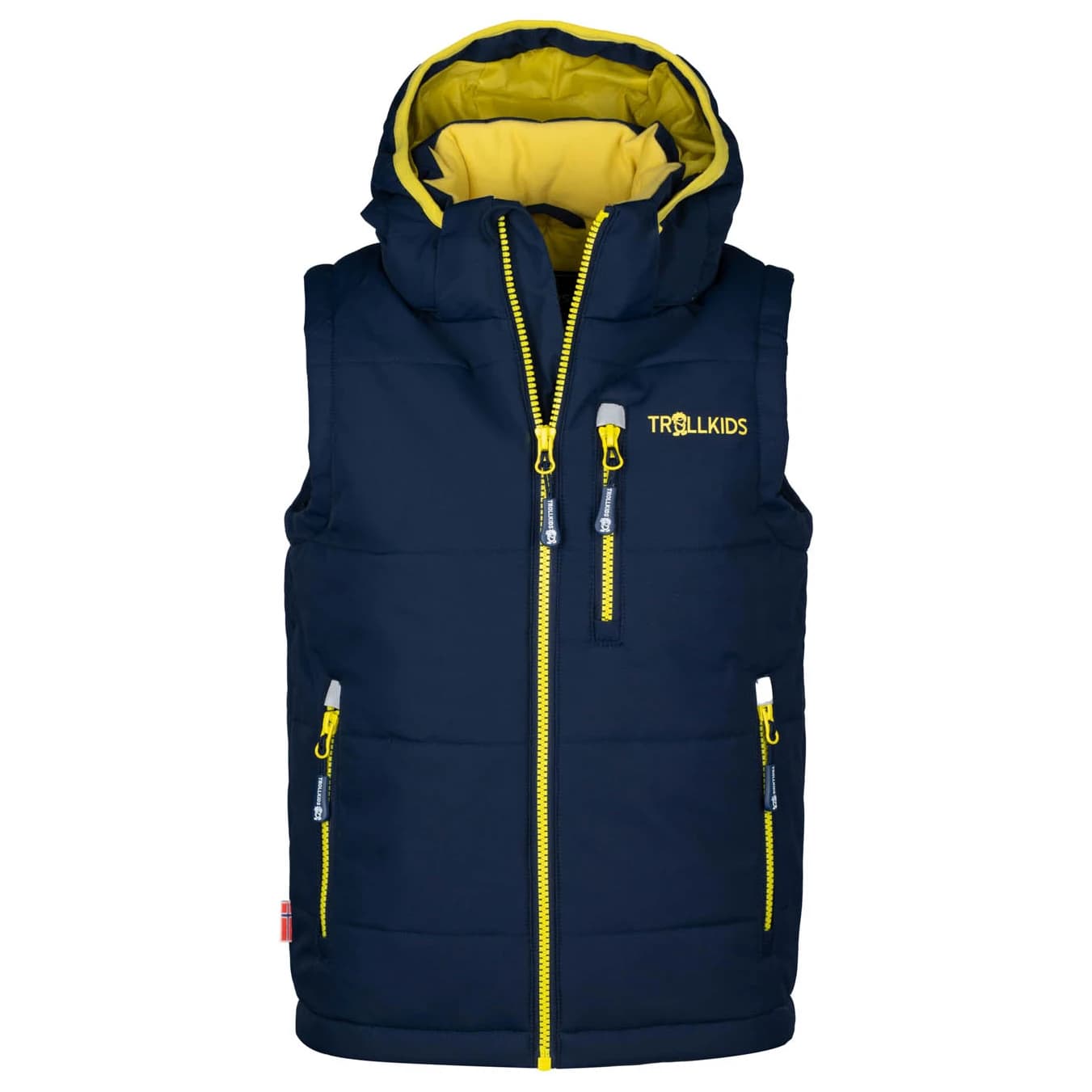 Детски синтетичен елек Trollkids Kid's Narvik Vest XT Synthetic vest - Navy / Hazy Yellow
