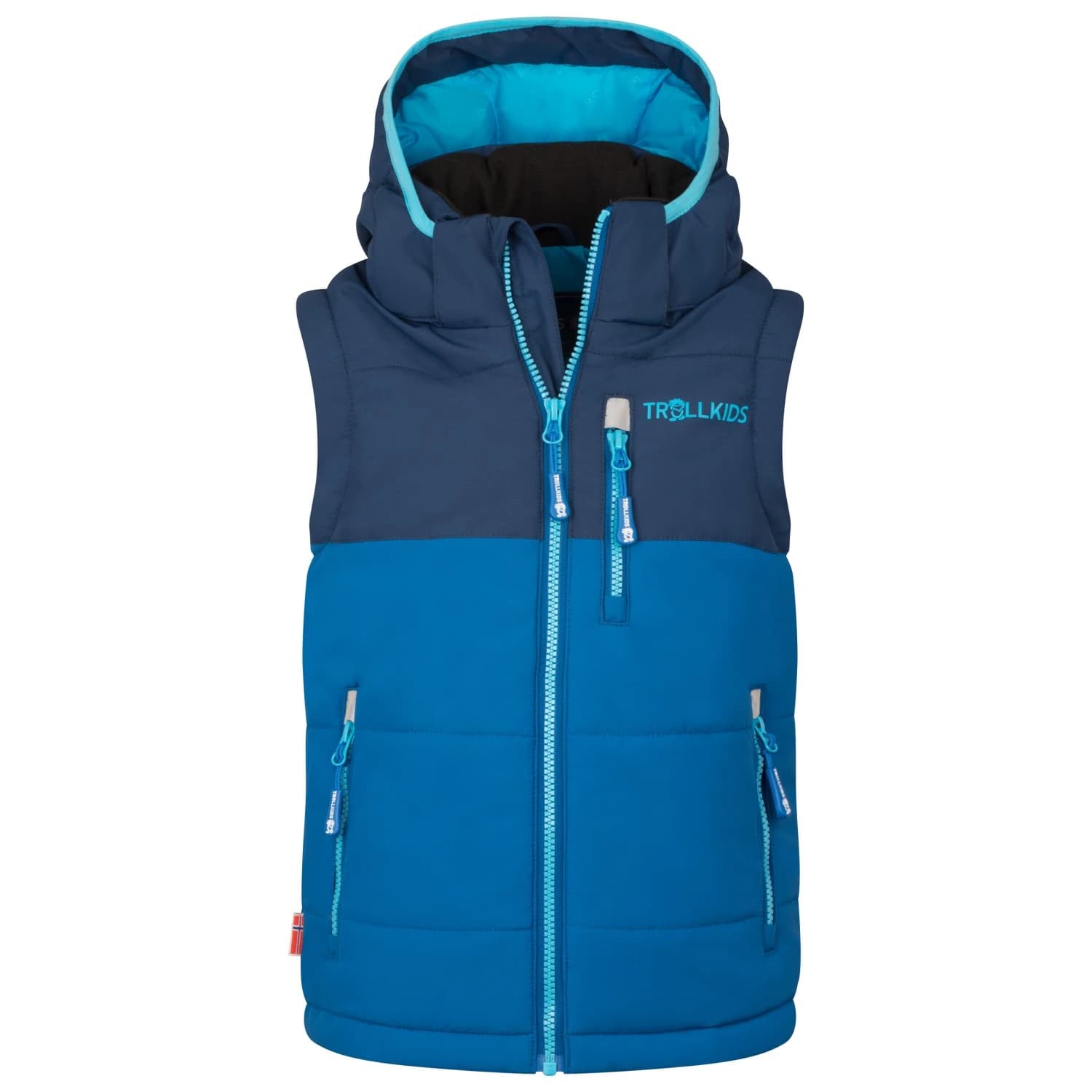 Детски синтетичен елек Trollkids Kid's Narvik Vest XT Synthetic vest - Alpine Blue / Dark Indigo / Pool Blue