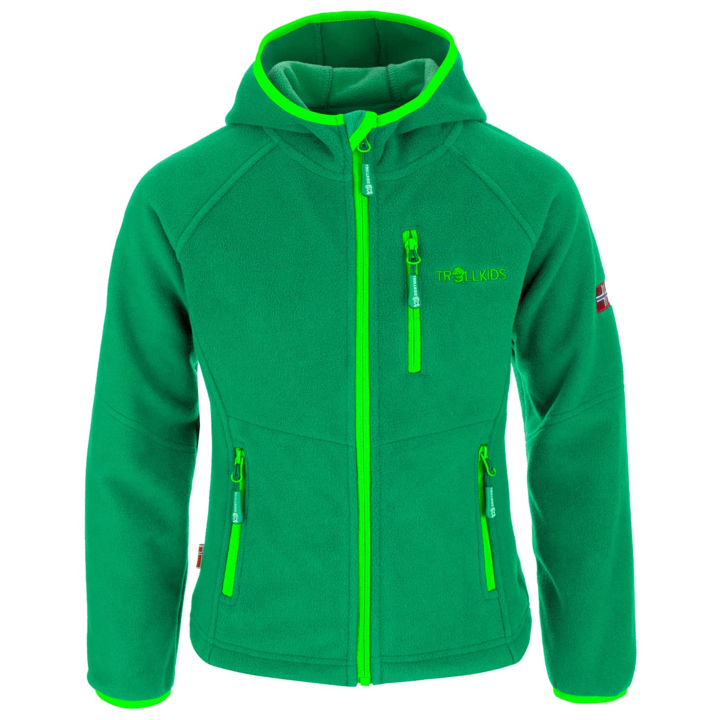 Детско софтшел яке Trollkids Kid's Stavanger Jacket Fleece jacket - Dark Green / Light Green