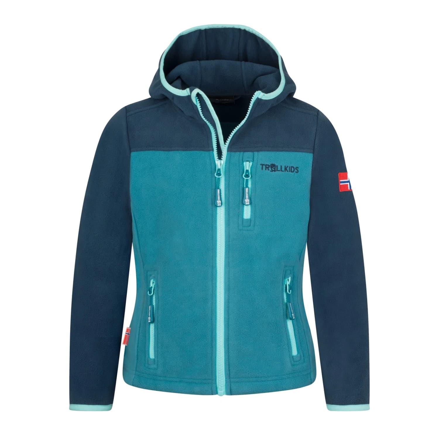 Детско софтшел яке Trollkids Kid's Stavanger Jacket Fleece jacket - Dark Marine / Mystic Blue / Arctic Blue