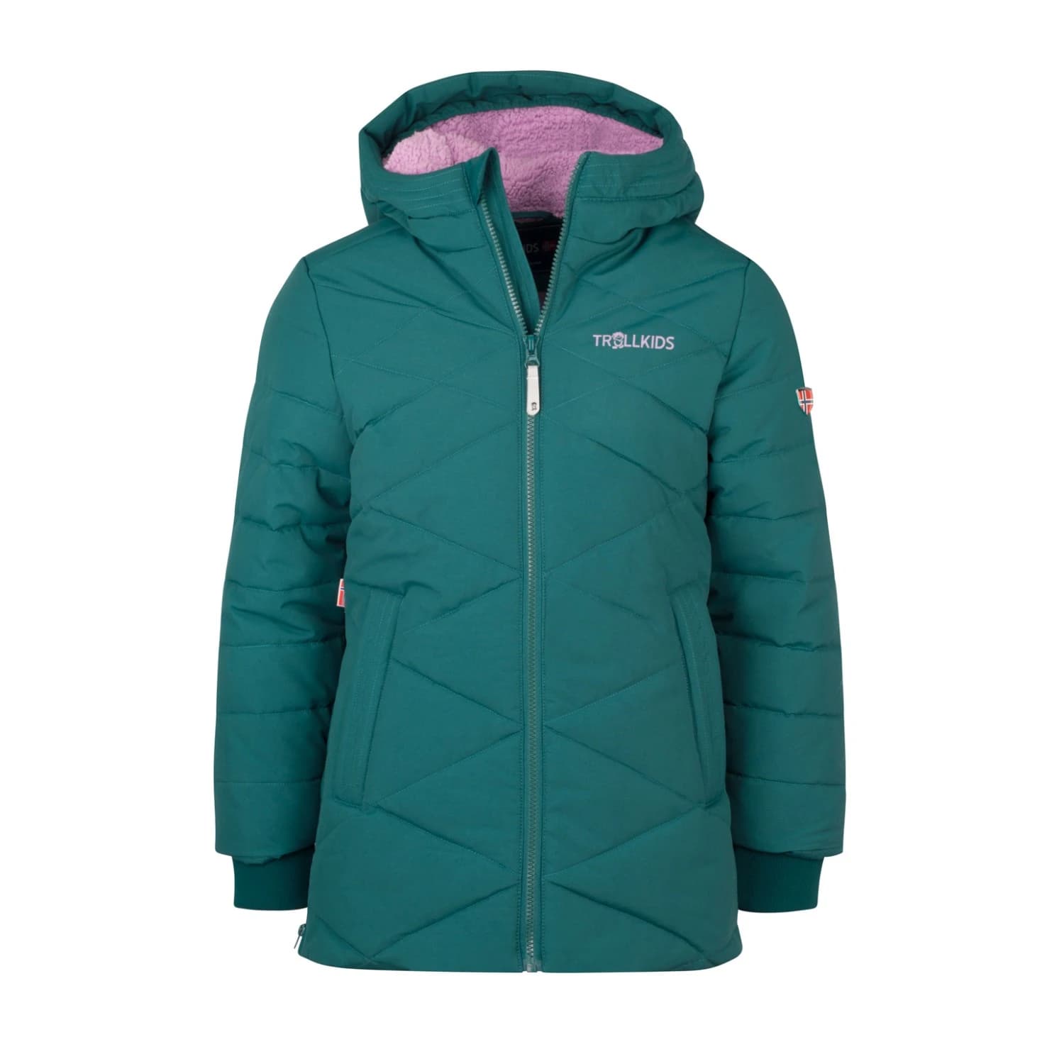 Детско палто Trollkids Girl's Bergen Coat - Midnight Petrol / Light Violet