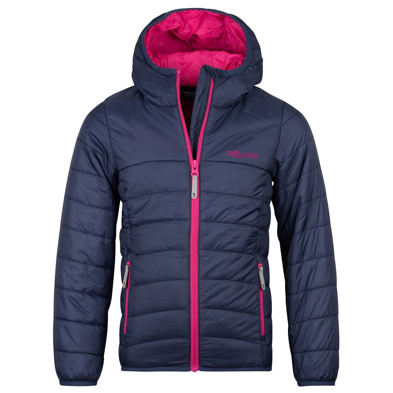 Детско синтетично яке Trollkids Girl's Eikefjord Jacket Synthetic jacket - Navy / Fireberry