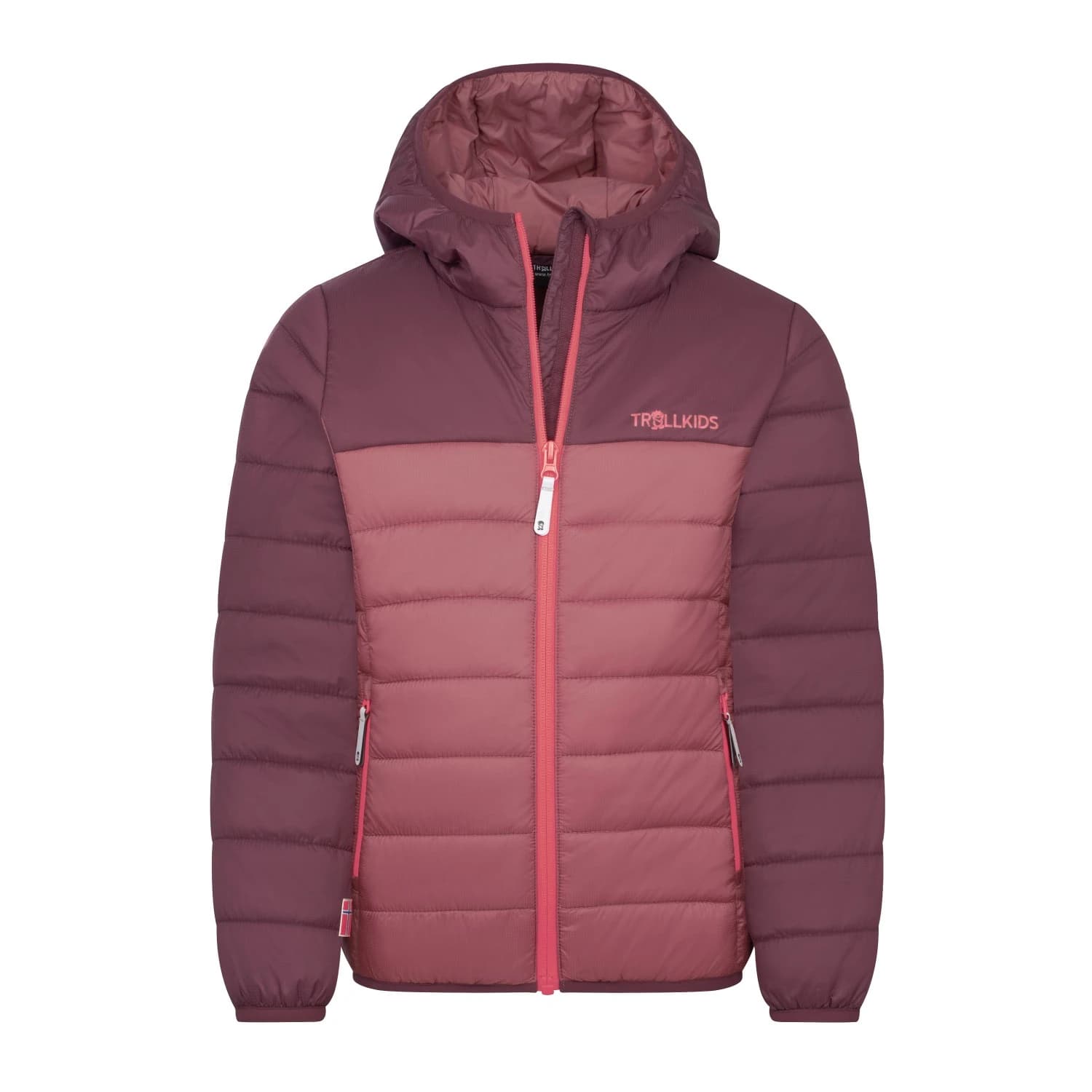 Детско синтетично яке Trollkids Girl's Eikefjord Jacket Synthetic jacket - Frozen Berry / Deep Ruby