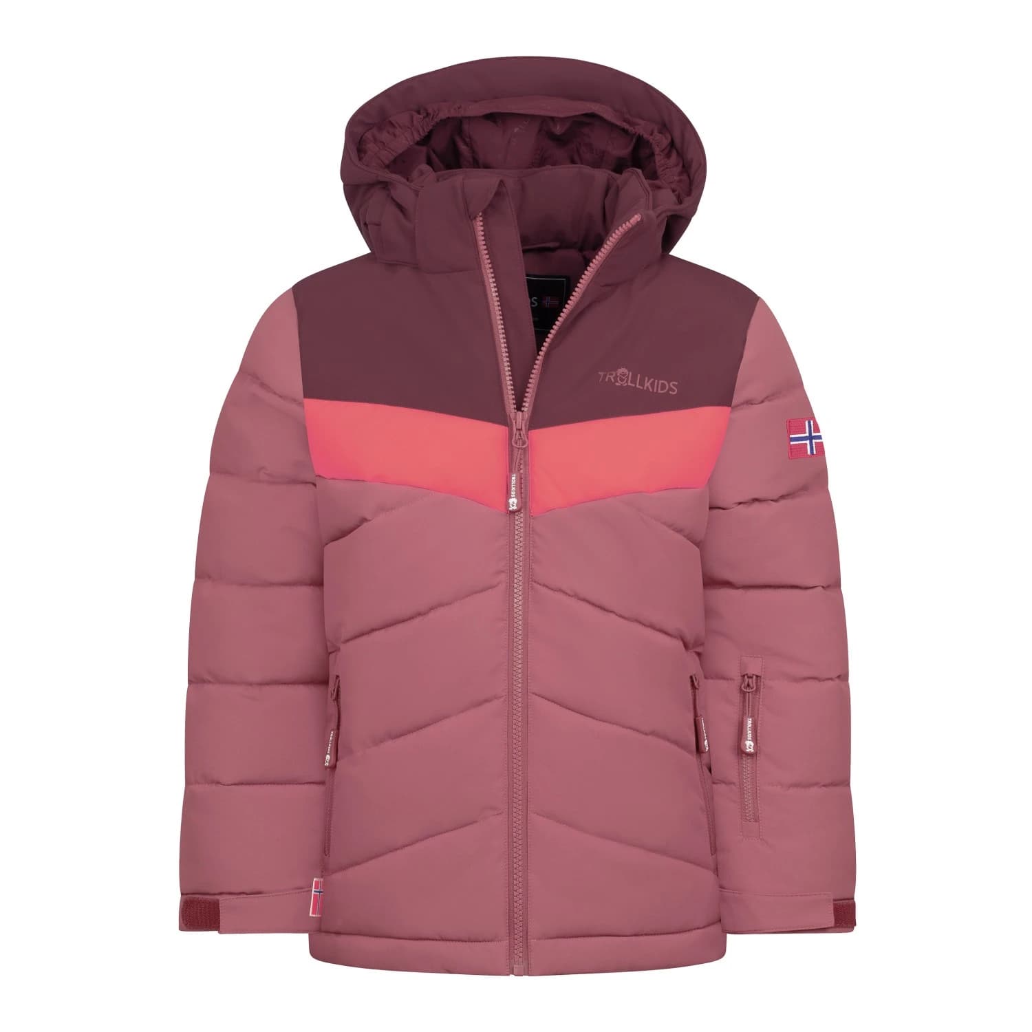 Детско зимно яке Trollkids Girl's Gryllefjord Jacket Winter jacket - Frozen Berry / Deep Ruby