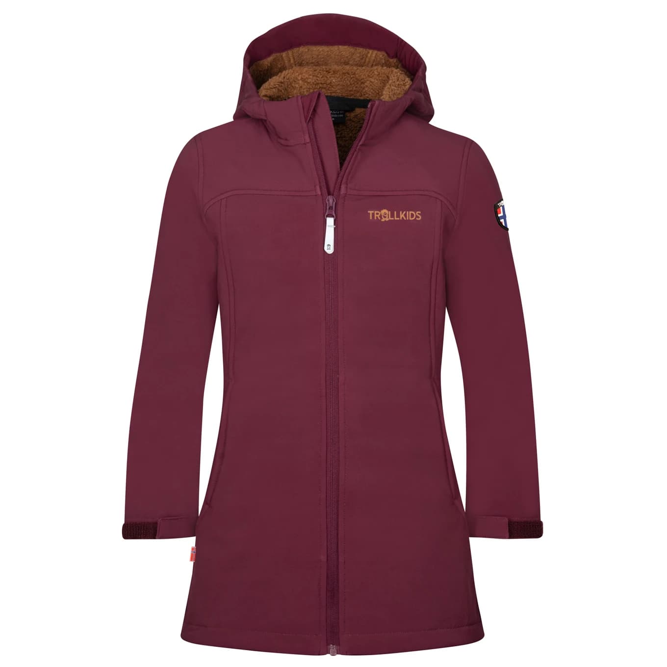 Детско софтшел яке Trollkids Girl's Kristiansand Coat Softshell jacket - Redwood / Caramel