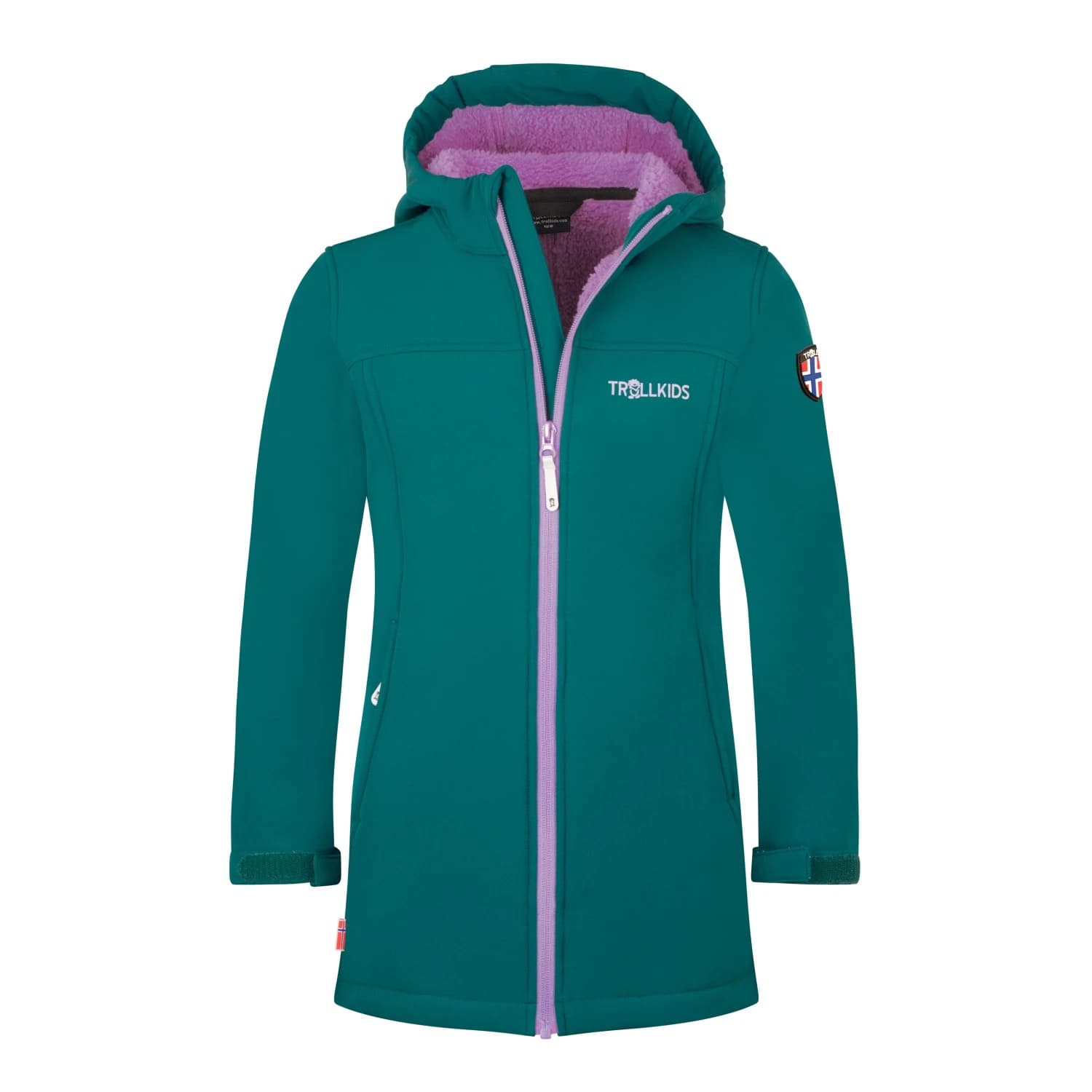 Детско софтшел яке Trollkids Girl's Kristiansand Coat Softshell jacket - Midnight Petrol / Deep Violet