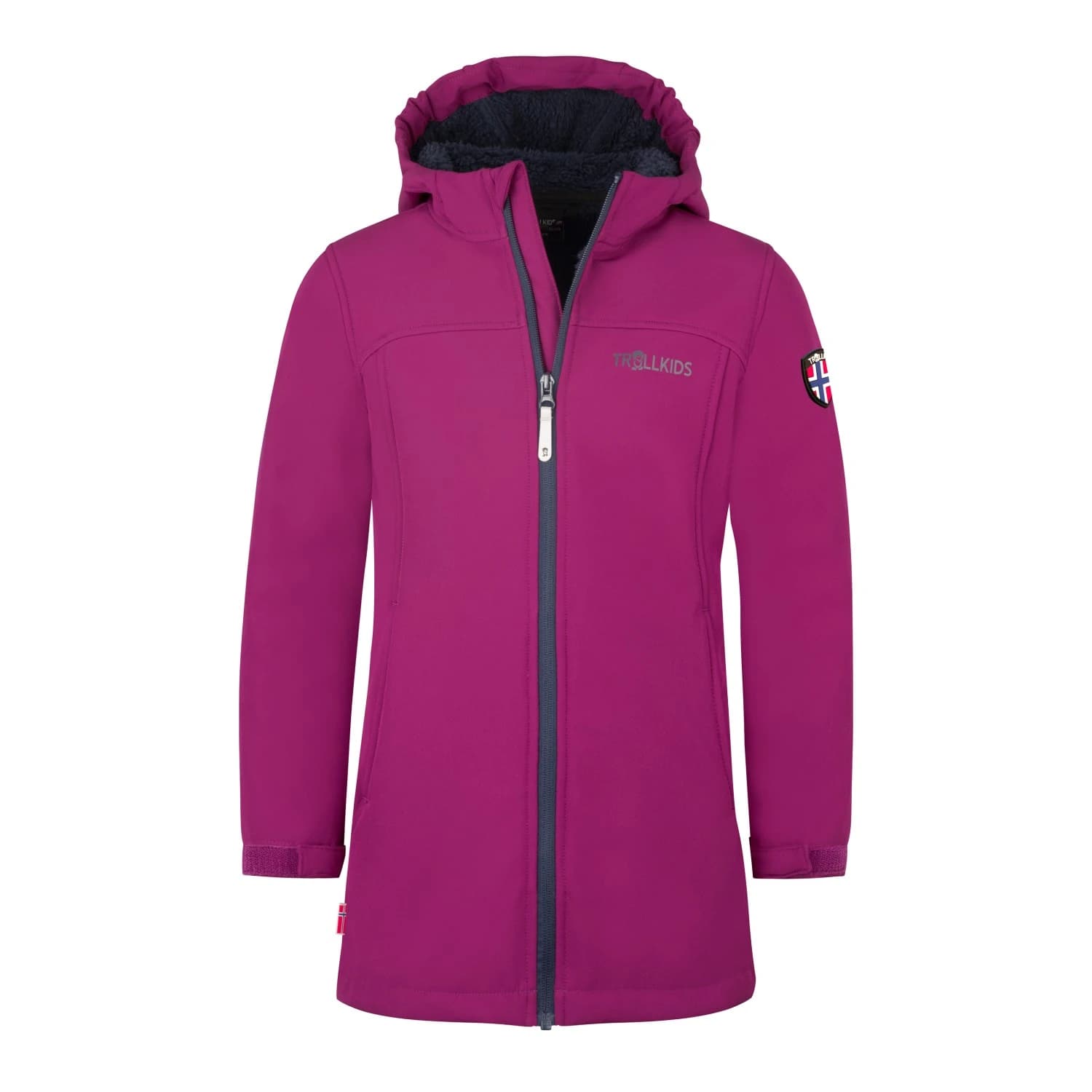 Детско софтшел яке Trollkids Girl's Kristiansand Coat Softshell jacket - Plum / Navy