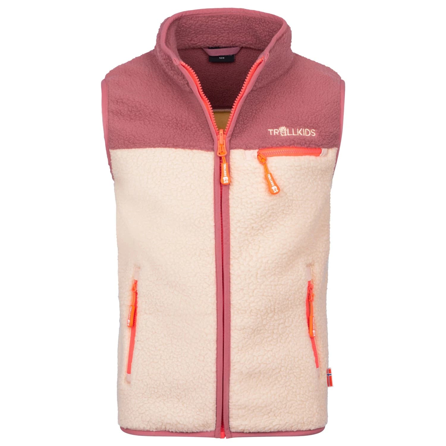 Детски поларен елек Trollkids Kid's Hemsedal Vest Fleece vest - Frozen Berry / Sandstone