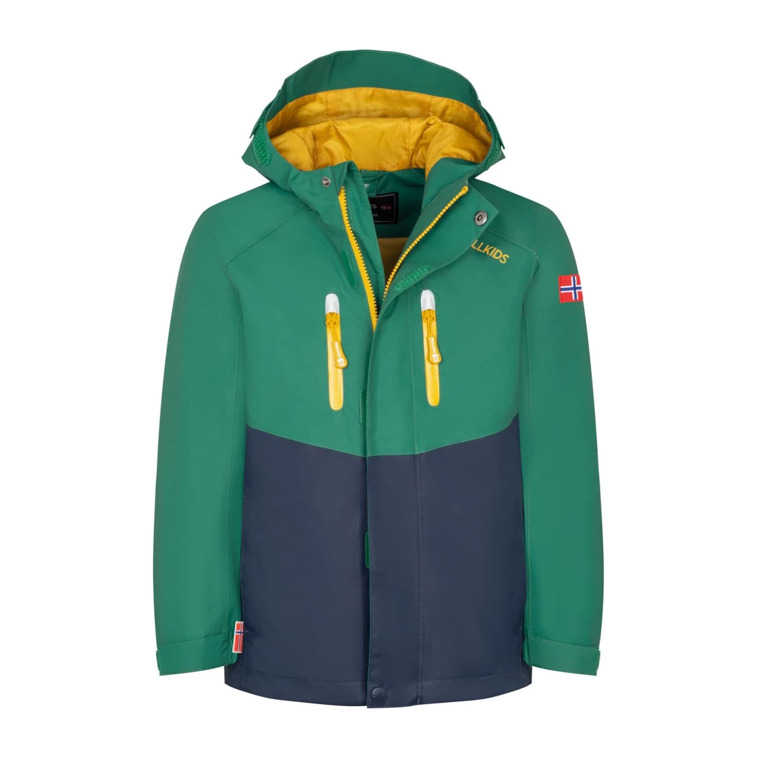 Детско водоустойчиво яке Trollkids Kid's Nusfjord Jacket Waterproof jacket - Jungle Green / Navy