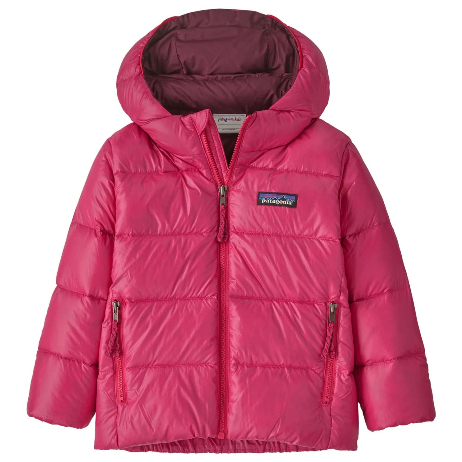 Пухено яке Patagonia Baby's Hi-Loft Down Sweater Hoody Down jacket - Punchy Pink