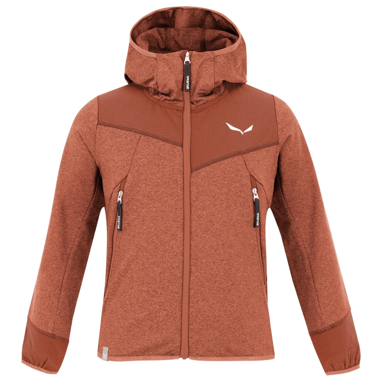Детско поларено яке Salewa Kid's Agner Melange PolarLite Full Zip Hoody Fleece jacket - Etruscan Red