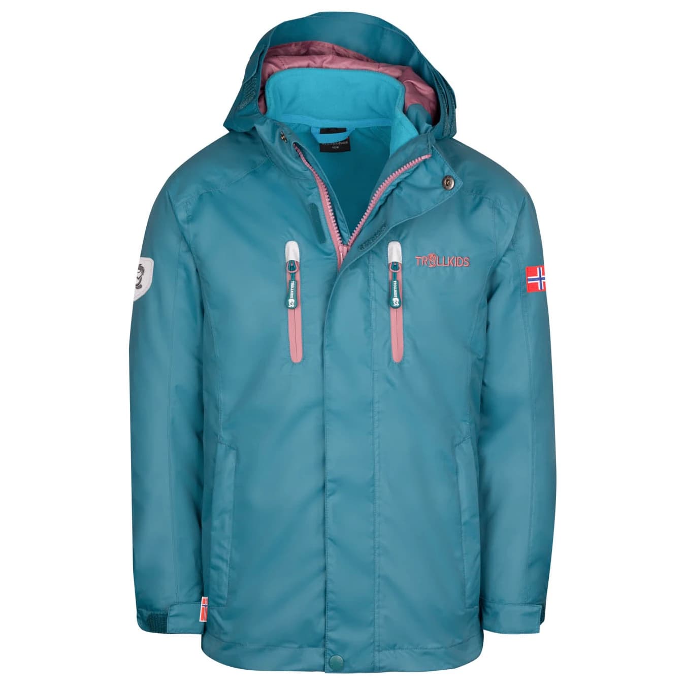 Детско 3-в-1 яке Trollkids Kid's Myrdal 3in1 Jacket Pro 3-in-1 jacket - Teal / Glacier Green / Orchid