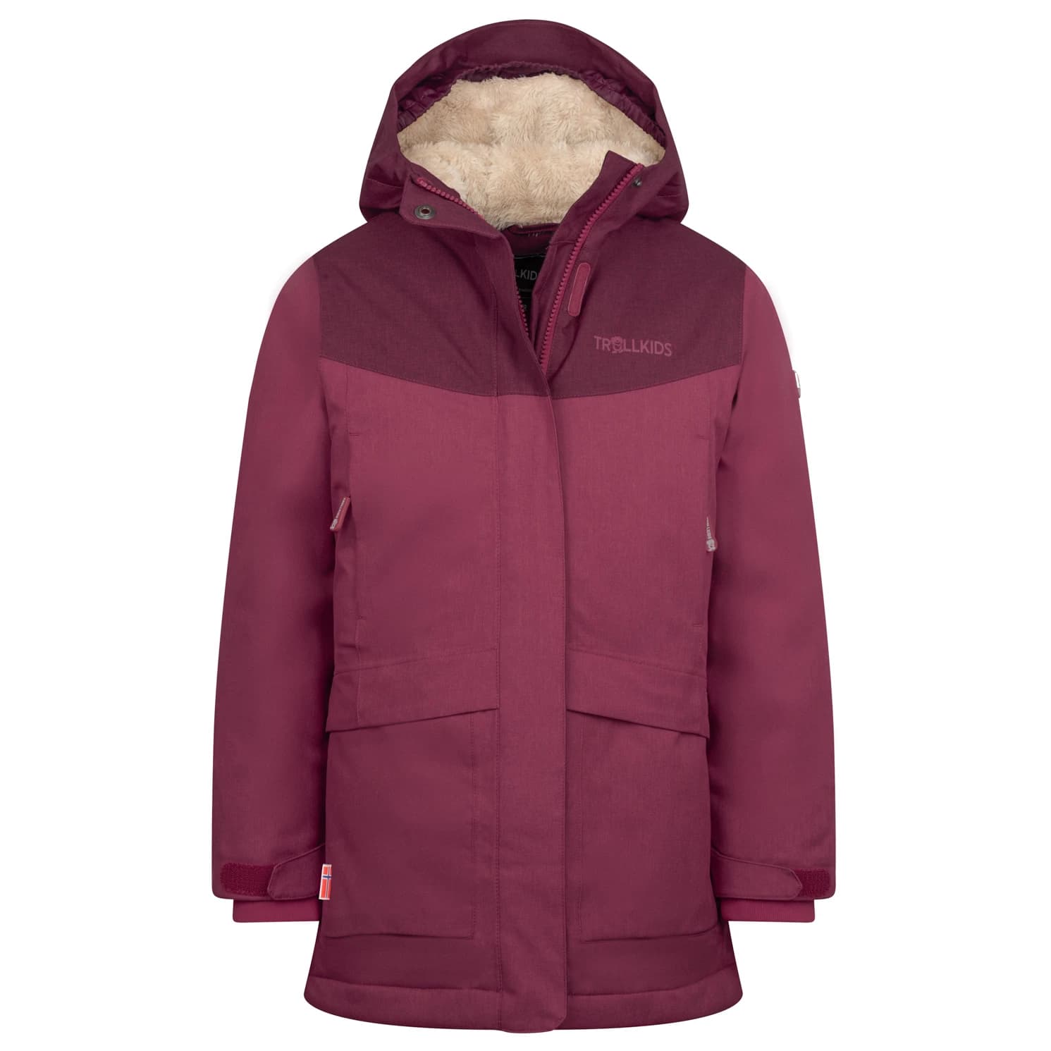 Детско палто Trollkids Girl's Oslo Coat Pro Coat - Redwood / Salmon