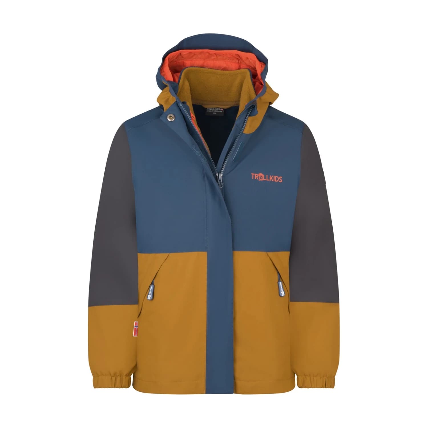 Детско 3-в-1 яке Trollkids Kid's Kjerak 3in1 Jacket 3-in-1 jacket - Bronze / Mystic Blue / Black