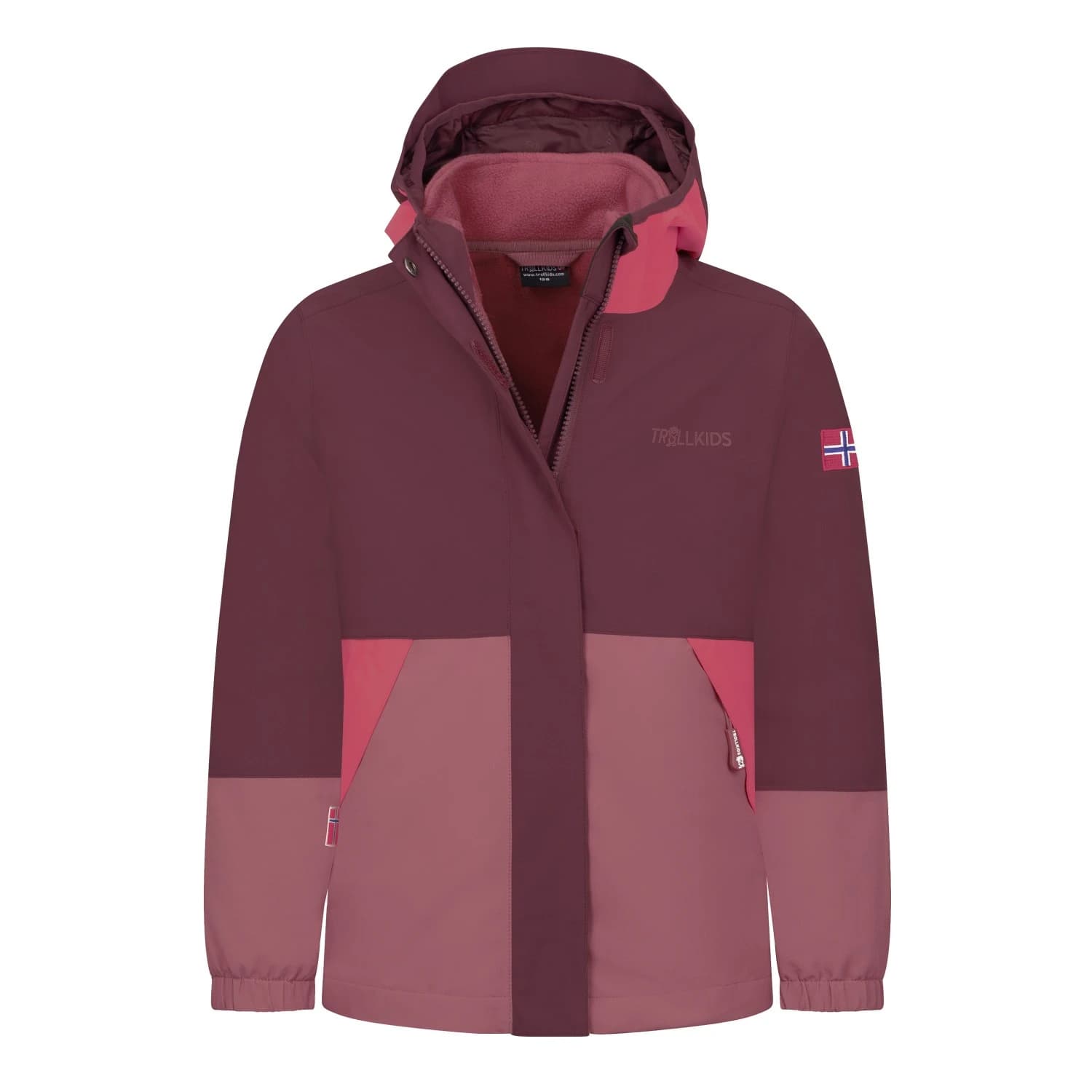 Детско 3-в-1 яке Trollkids Kid's Kjerak 3in1 Jacket 3-in-1 jacket - Frozen Berry / Deep Ruby
