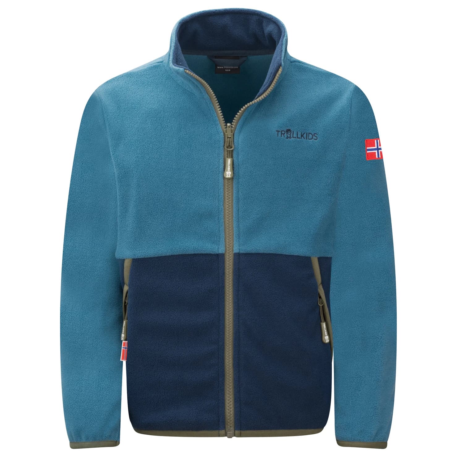 Детско поларено яке Trollkids Kid's Storfjord Jacket Fleece jacket - Dark Marine / Mystic Blue / Pine Green
