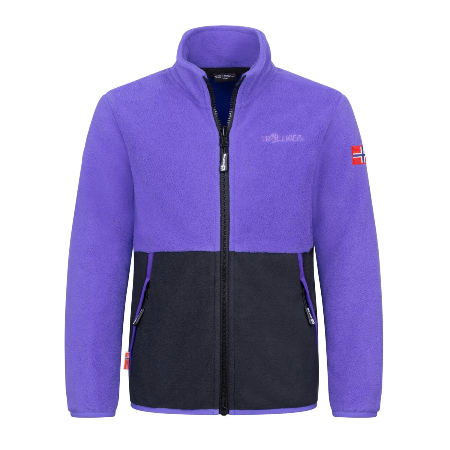 Детско поларено яке Trollkids Kid's Storfjord Jacket Fleece jacket - Wisteria Purple / Black