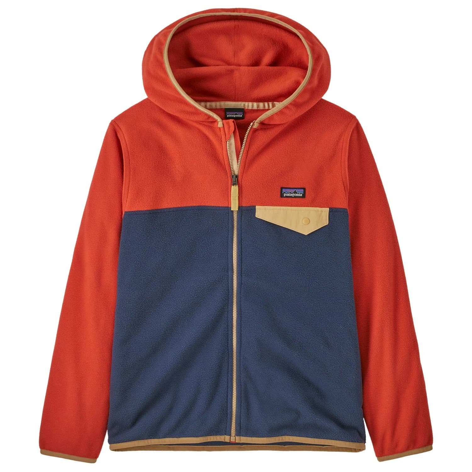 Детско поларено яке Patagonia Kid's Micro D Snap-T Jacket Fleece jacket - New Navy with Madder Red