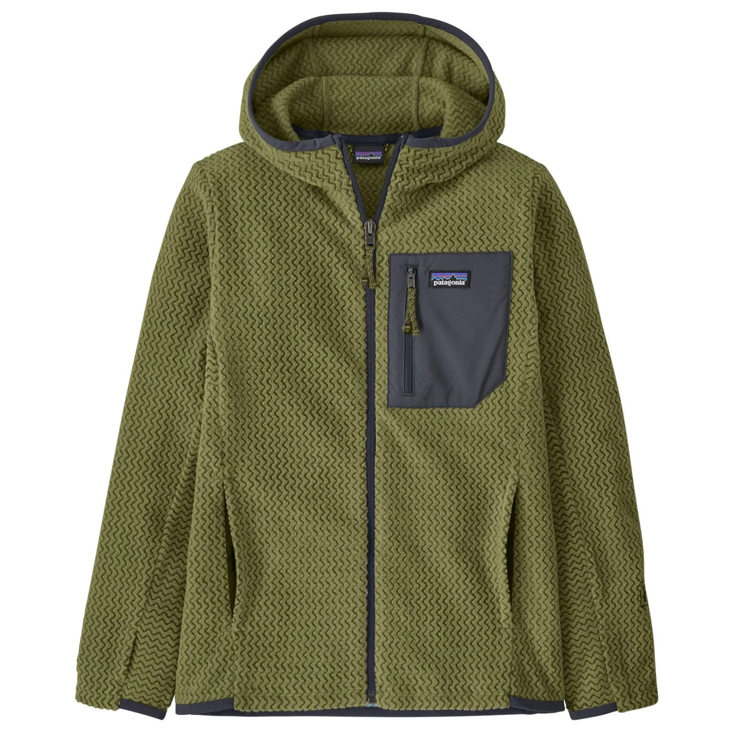 Детско поларено яке Patagonia Kid's R1 Air Full-Zip Hoody Fleece jacket - Caper Green