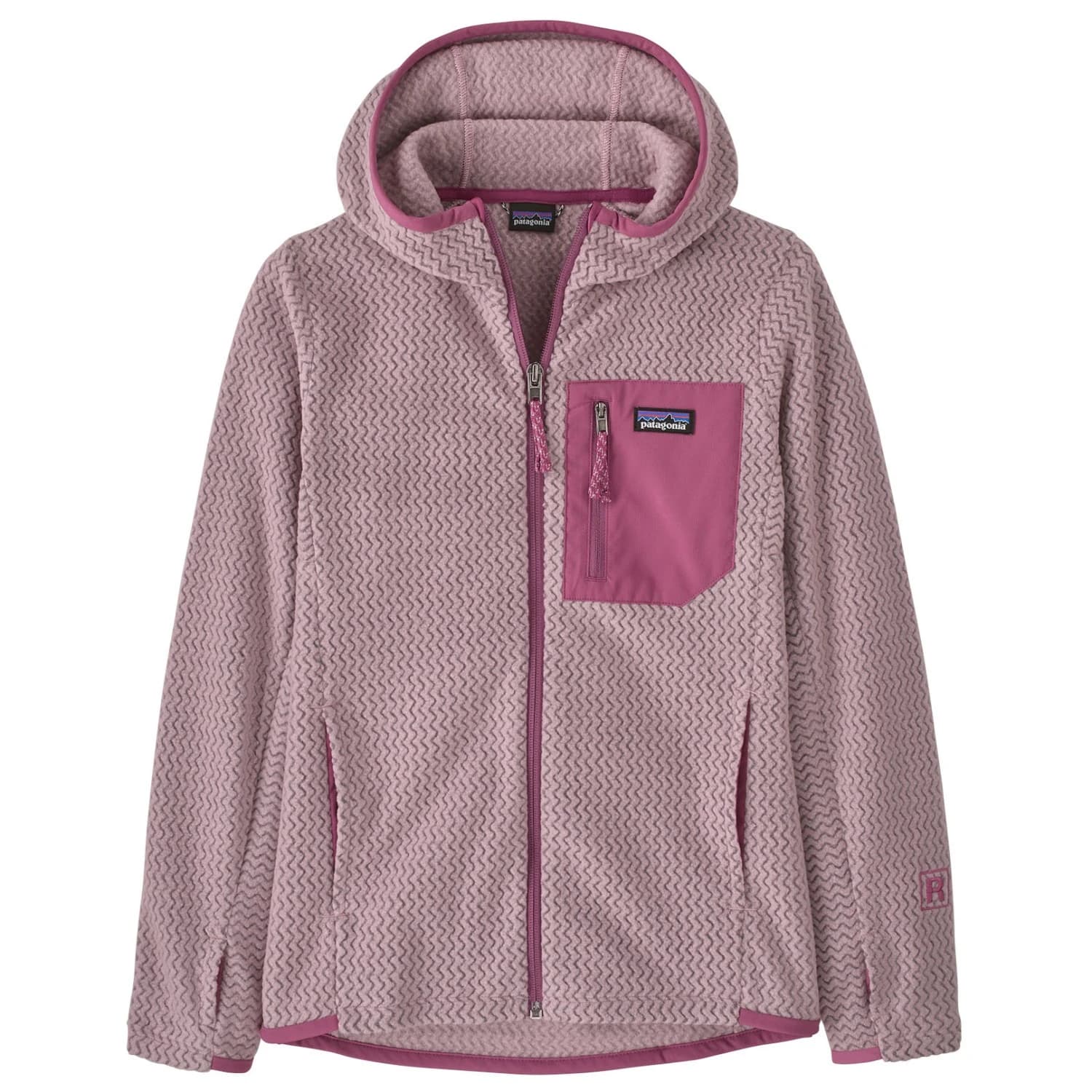 Детско поларено яке Patagonia Kid's R1 Air Full-Zip Hoody Fleece jacket - Quiet Violet