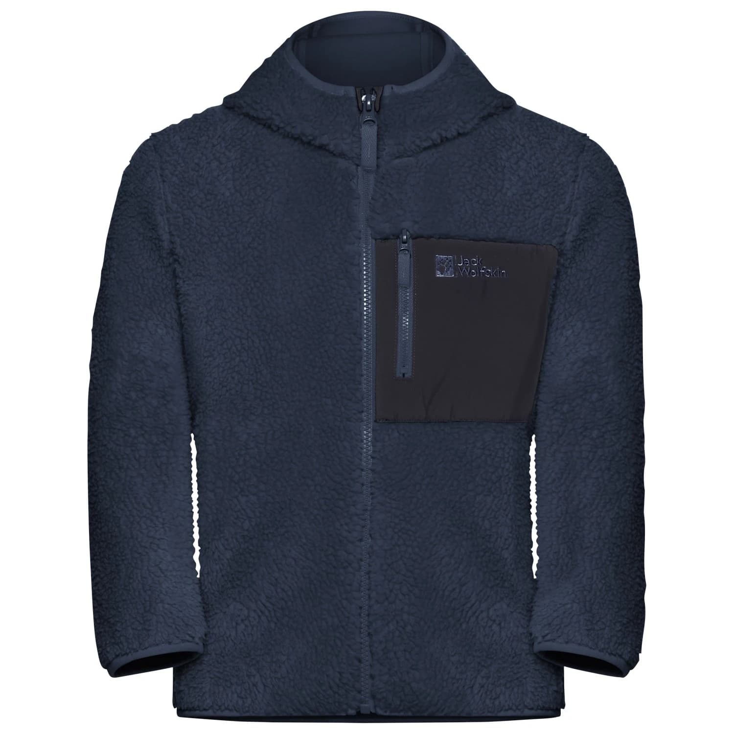 Детско поларено яке Jack Wolfskin Kid's Ice Curl Hood Jacket Fleece jacket - Midnight Sky