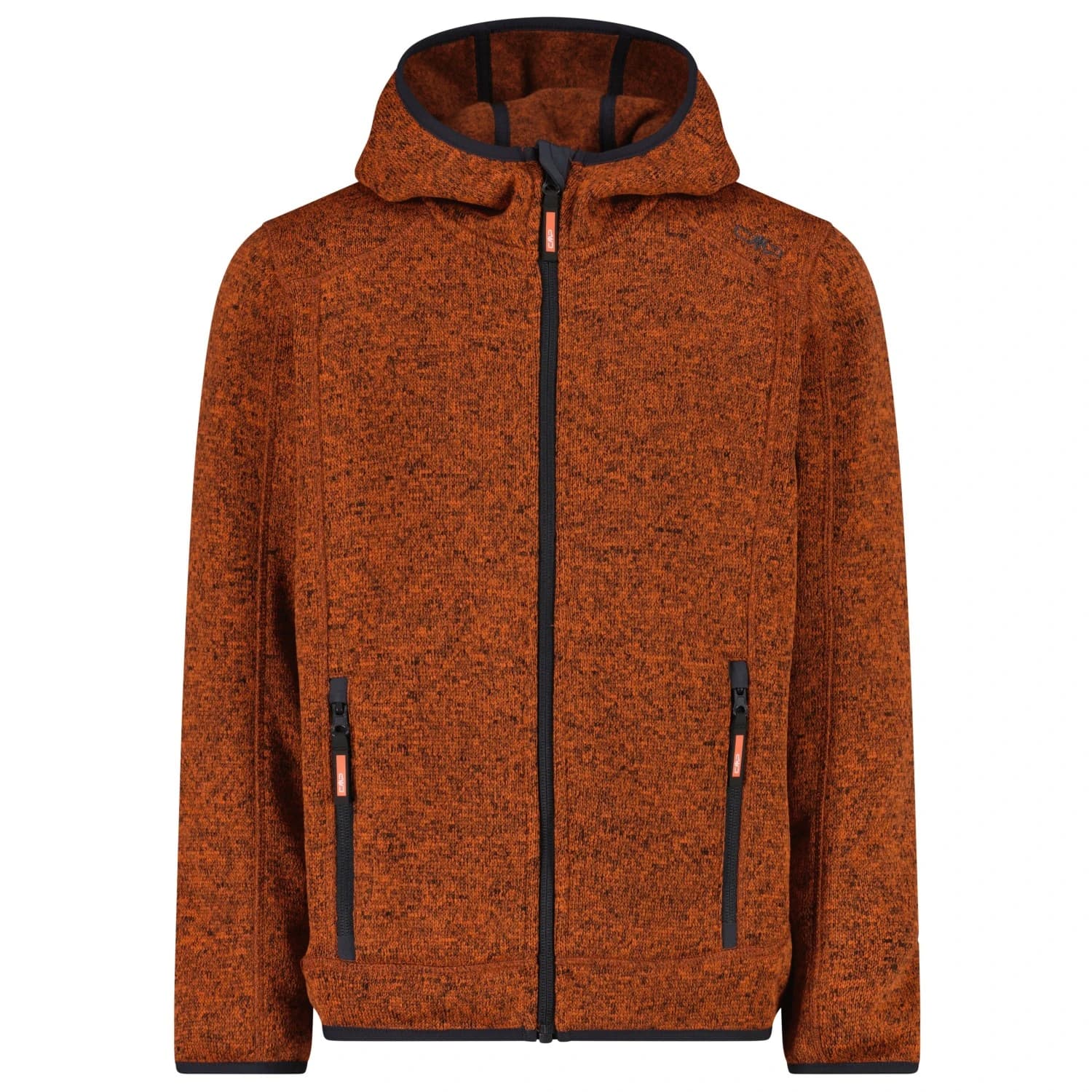 Поларено яке CMP Boy's Jacket Fix Hood Jacquard Knitted Fleece jacket - Orange / Antracite