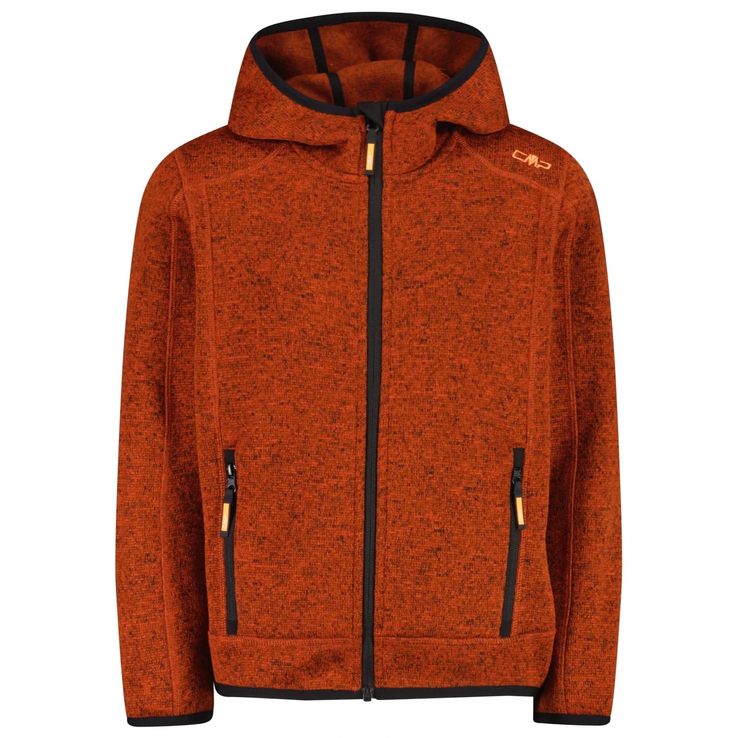 Поларено яке CMP Boy's Jacket Fix Hood Jacquard Knitted Fleece jacket - Brick / Nero