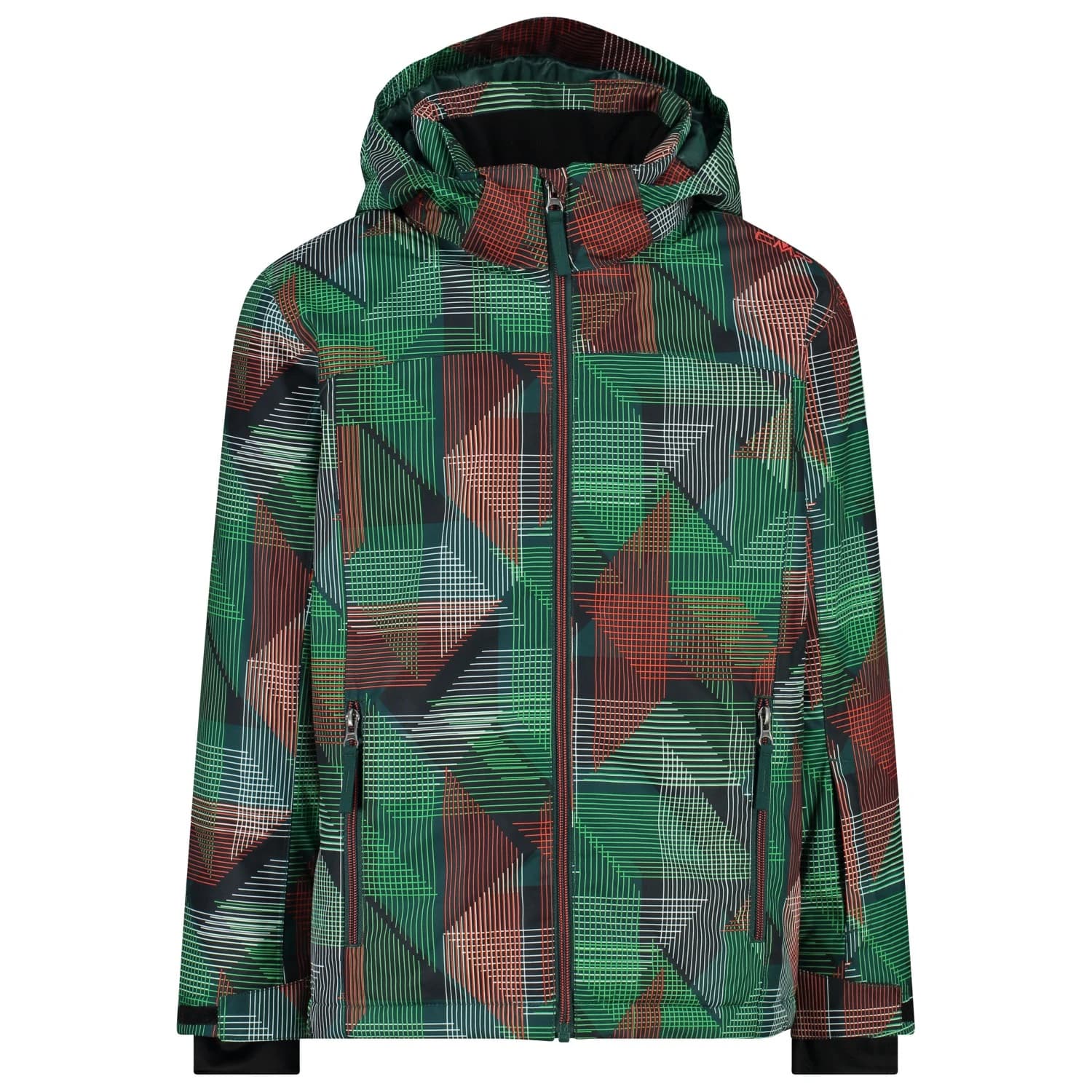 Ски яке CMP Boy's Jacket Snaps Hood Twill Ski jacket - Deep Mint / Alpine / Tango