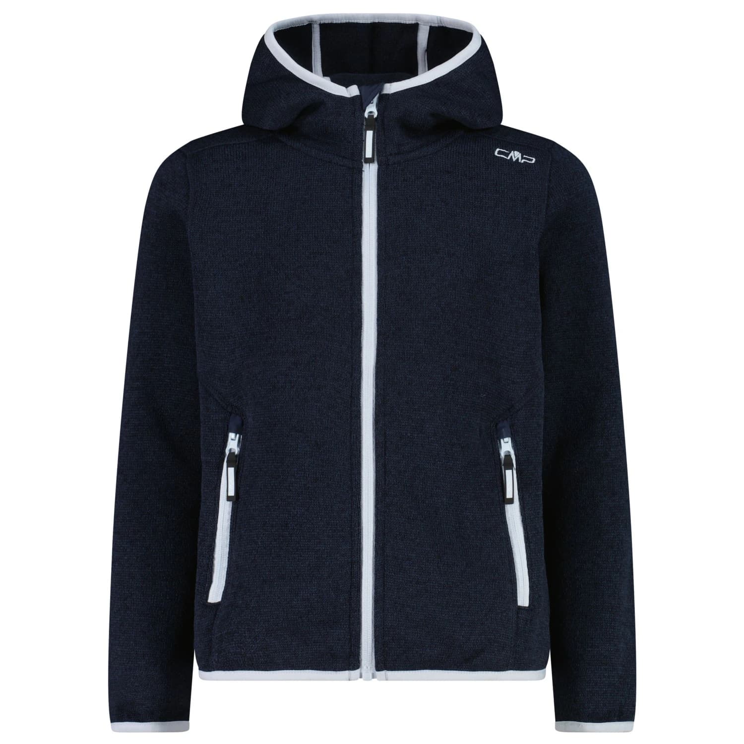 Поларено яке CMP Girl's Jacket Fix Hood Jacquard Knitted 3H19825 Fleece jacket - B.Blue / Sky Blue